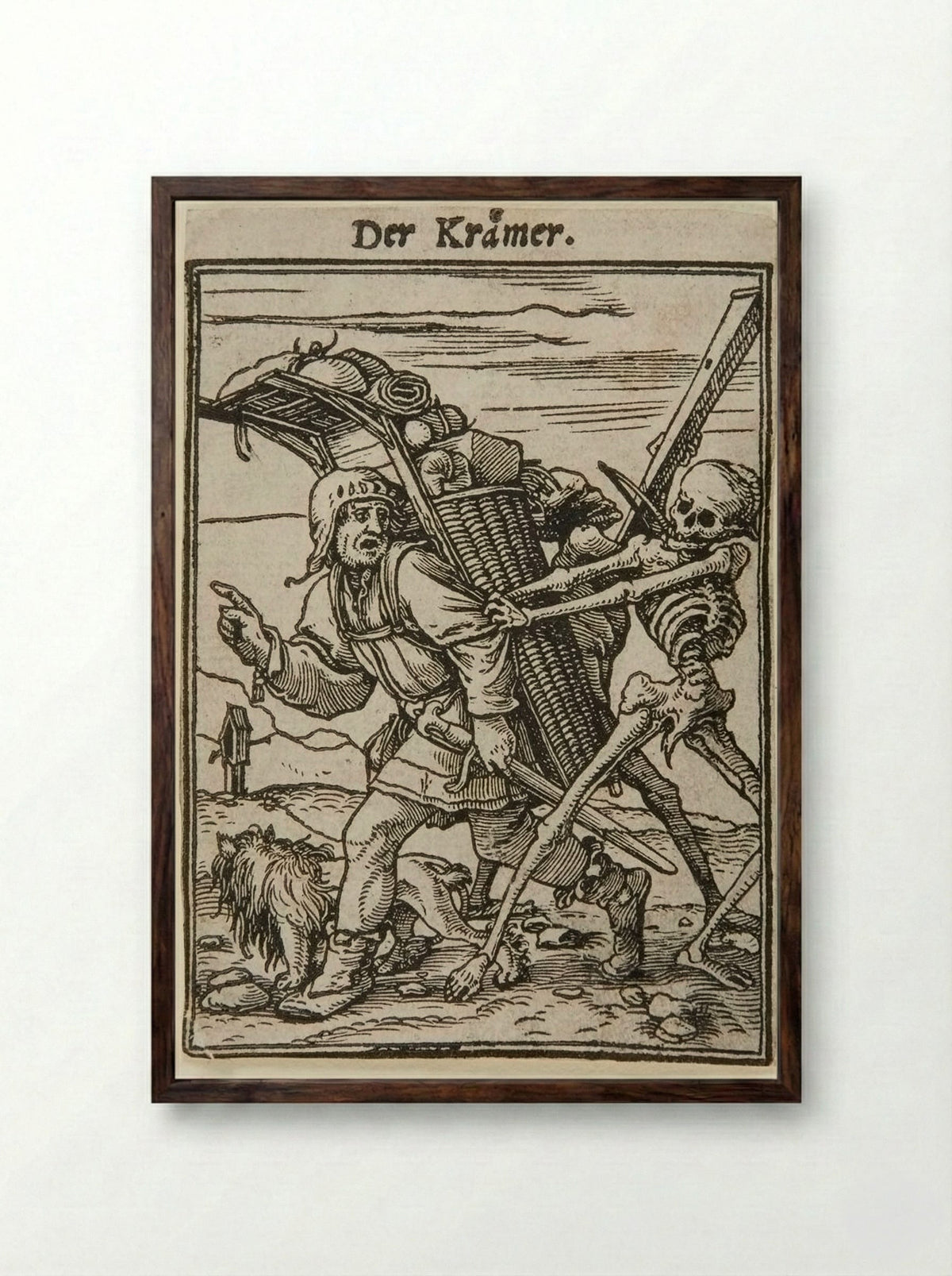 The Trader - Hans Holbein the Younger - Framed Print Dark Wood