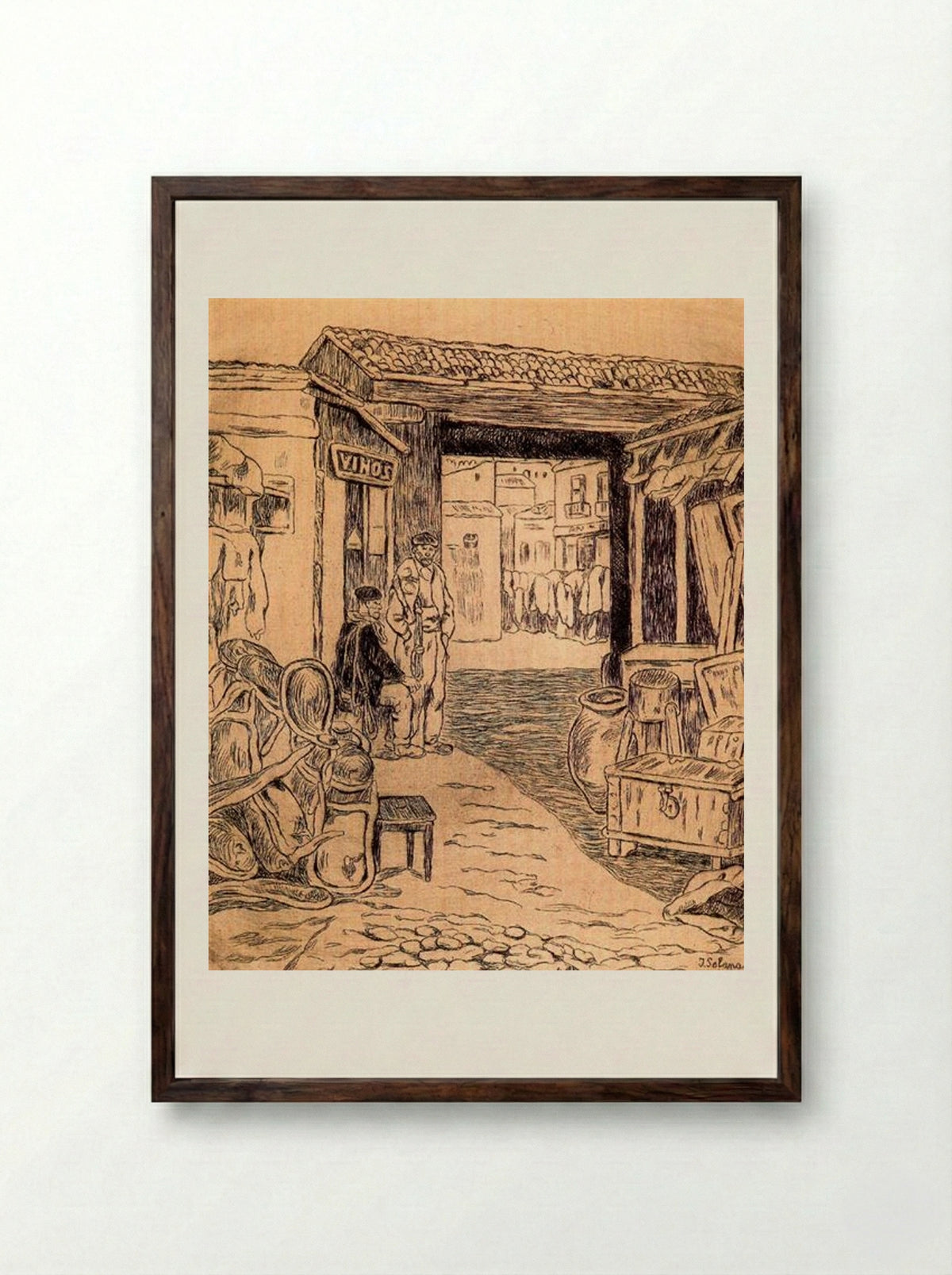 The Trail - José Gutiérrez Solana - Framed Print Dark Wood