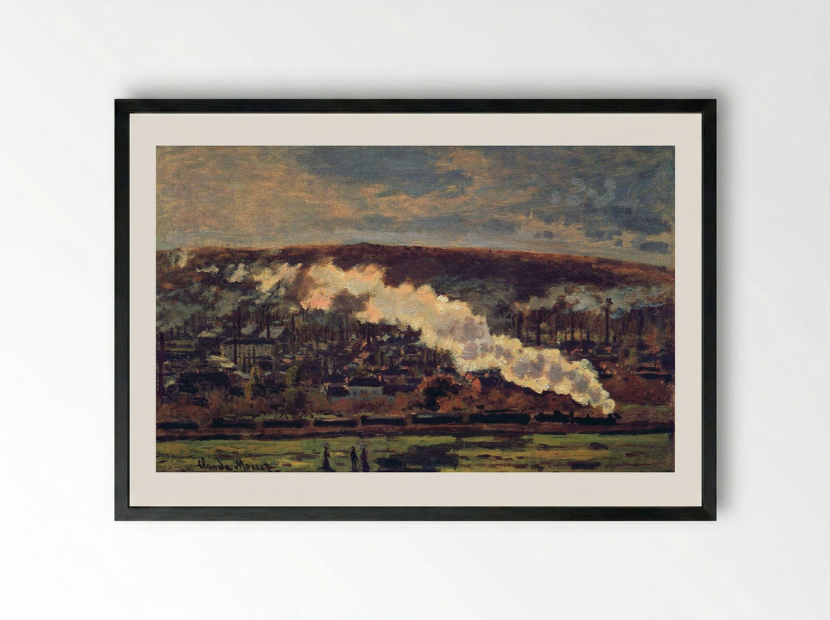 The Train - Claude Monet - Framed Print Black