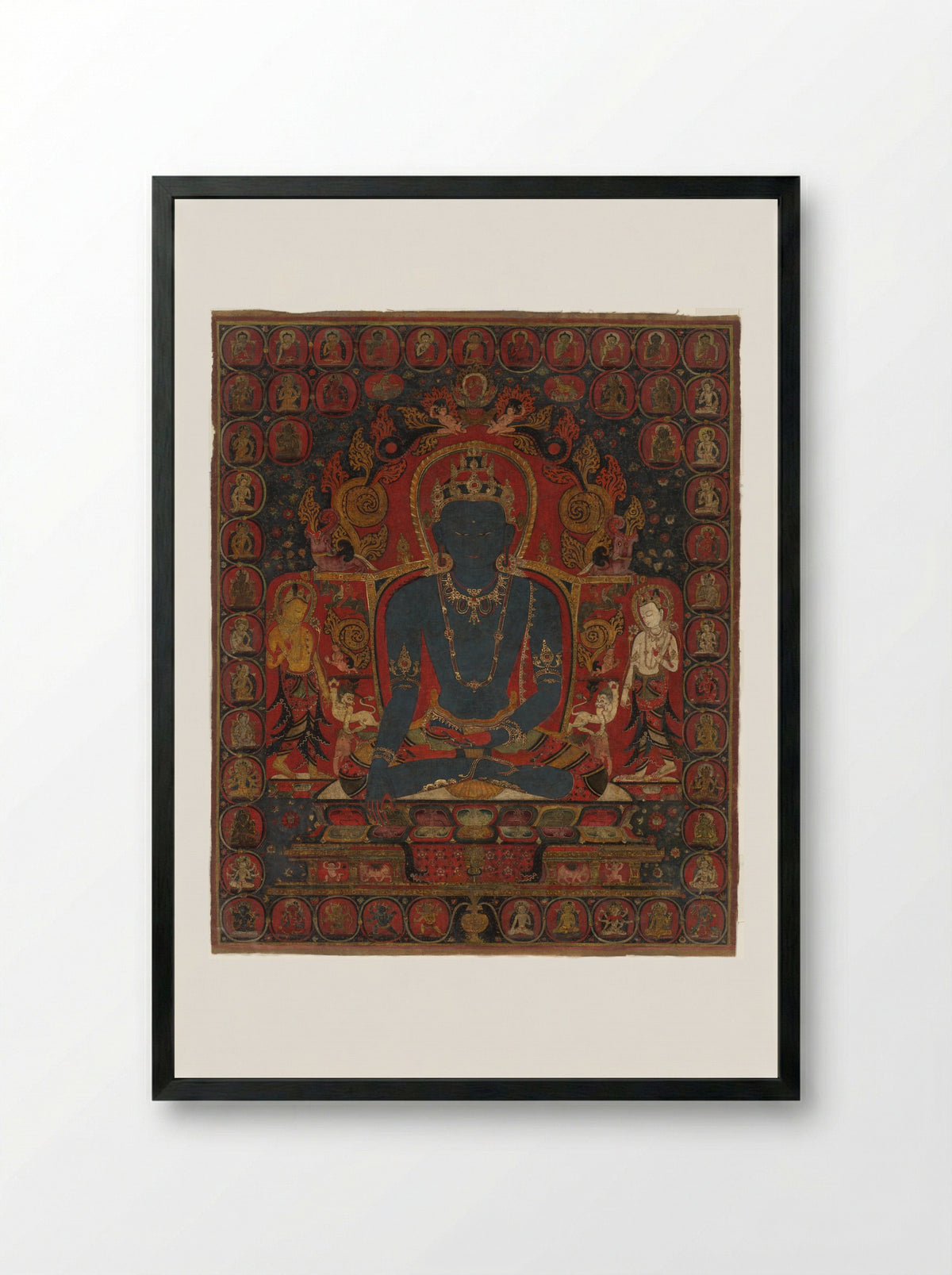 The Transcendent Buddha Akshobhya - Fine Art Print - Framed Print Black