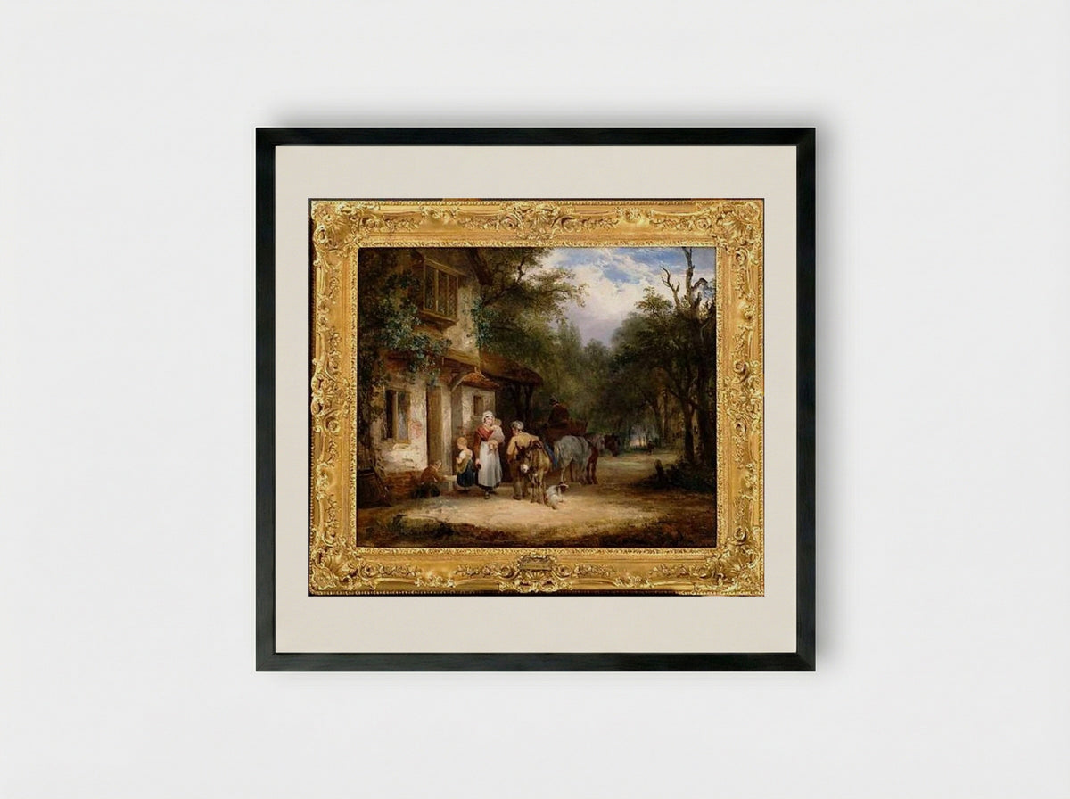 The Traveller's Rest - William Shayer - Framed Print Black