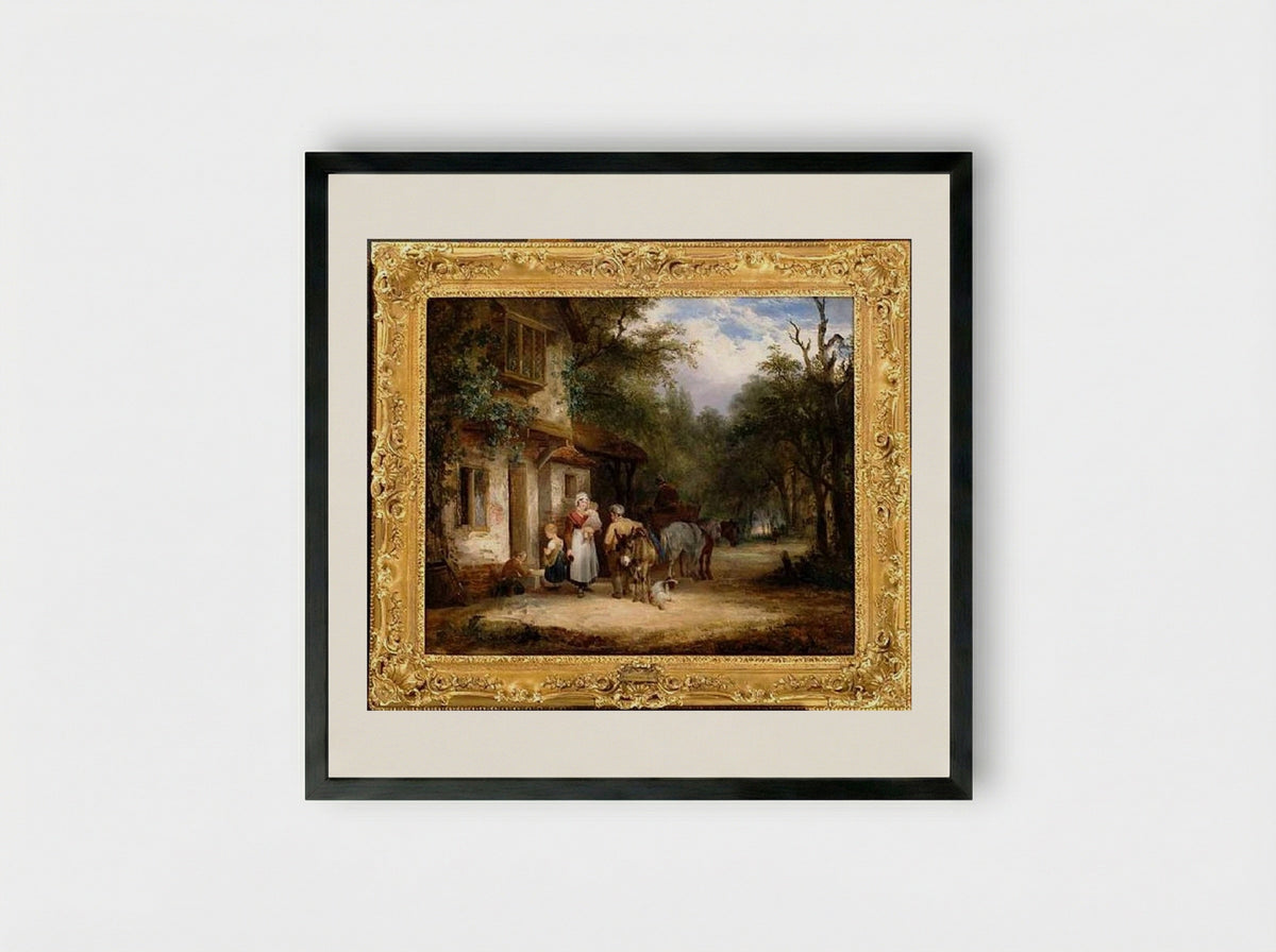 The Traveller's Rest - William Shayer - Framed Print Black