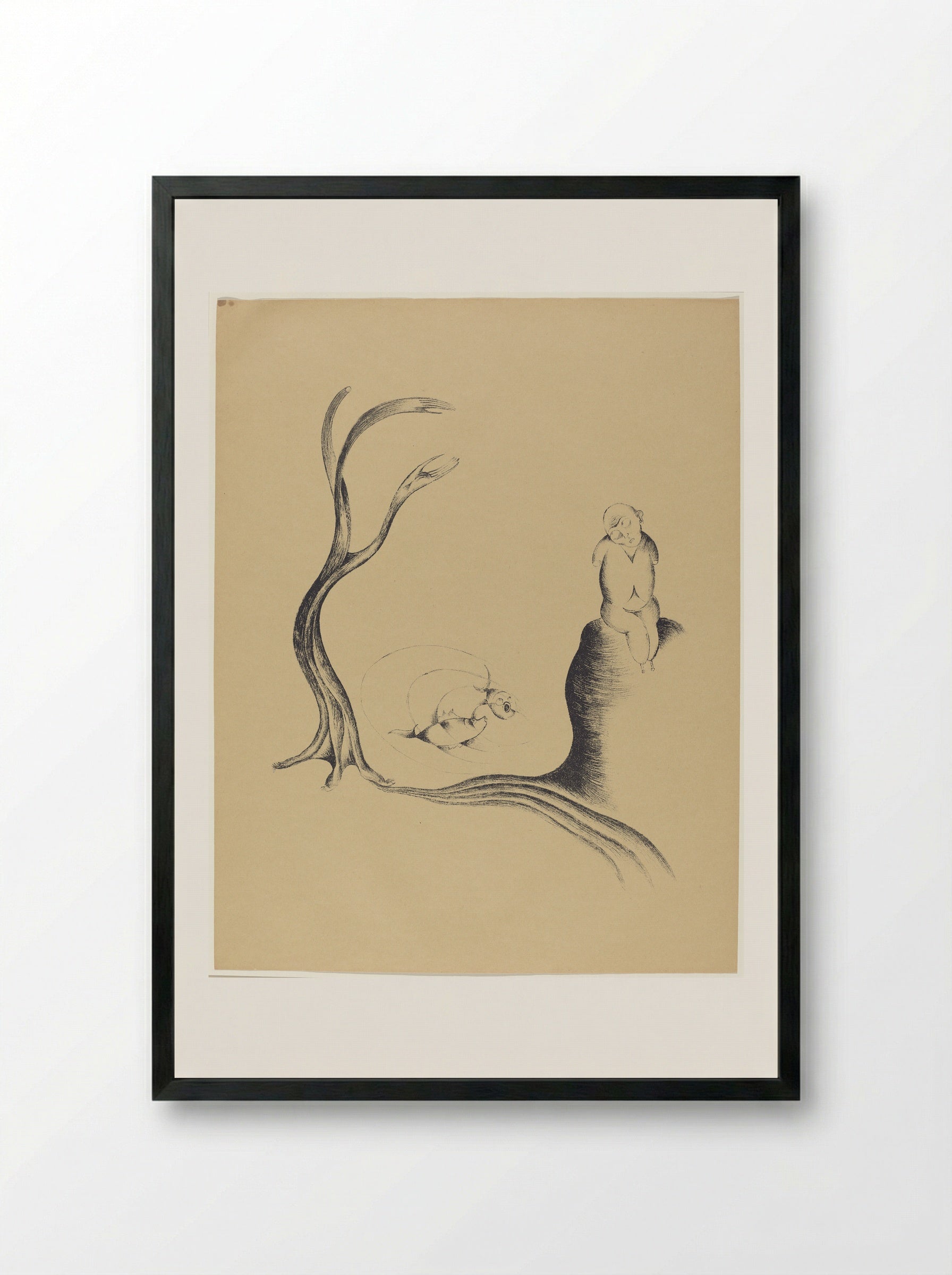 The Tree of Longing - Heinrich Hoerle - Framed Print Black