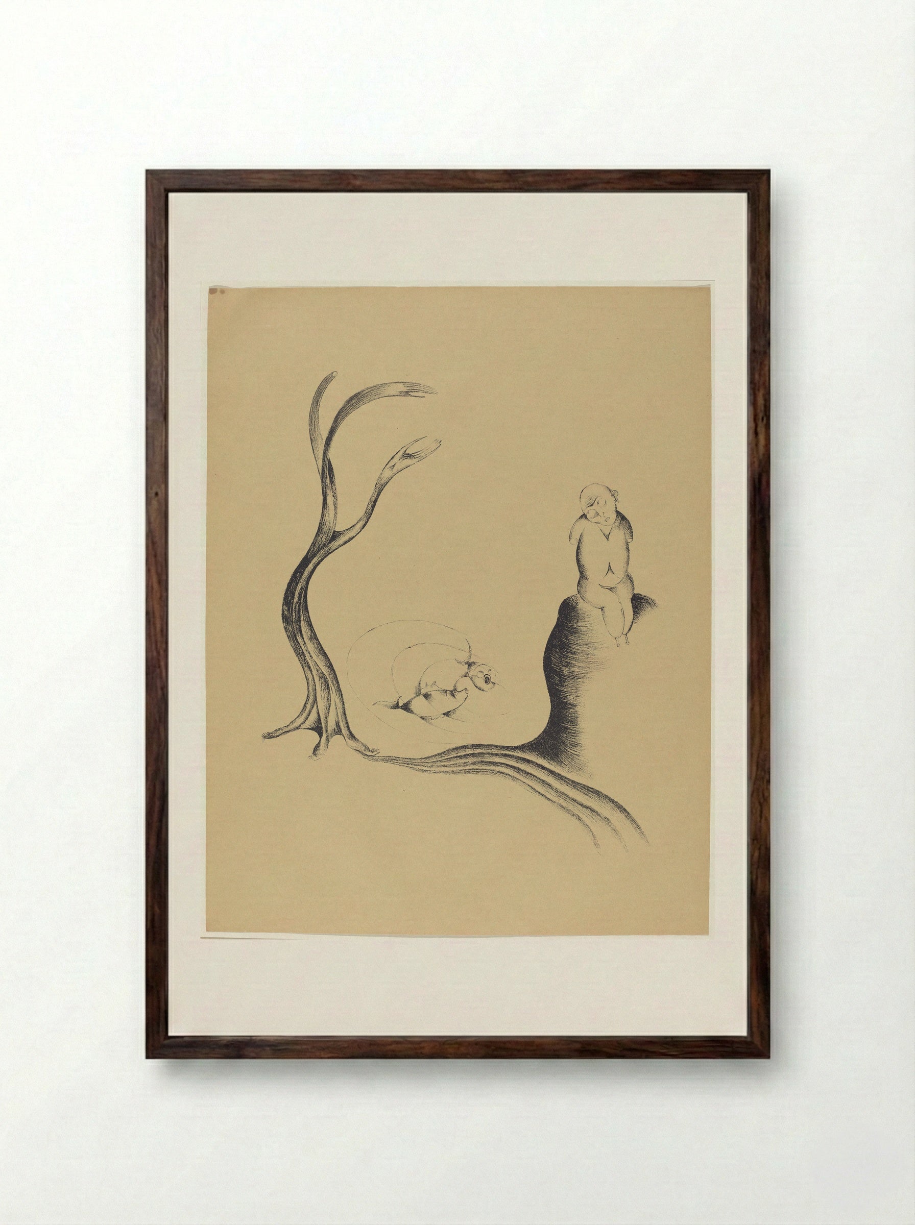 The Tree of Longing - Heinrich Hoerle - Framed Print Dark Wood