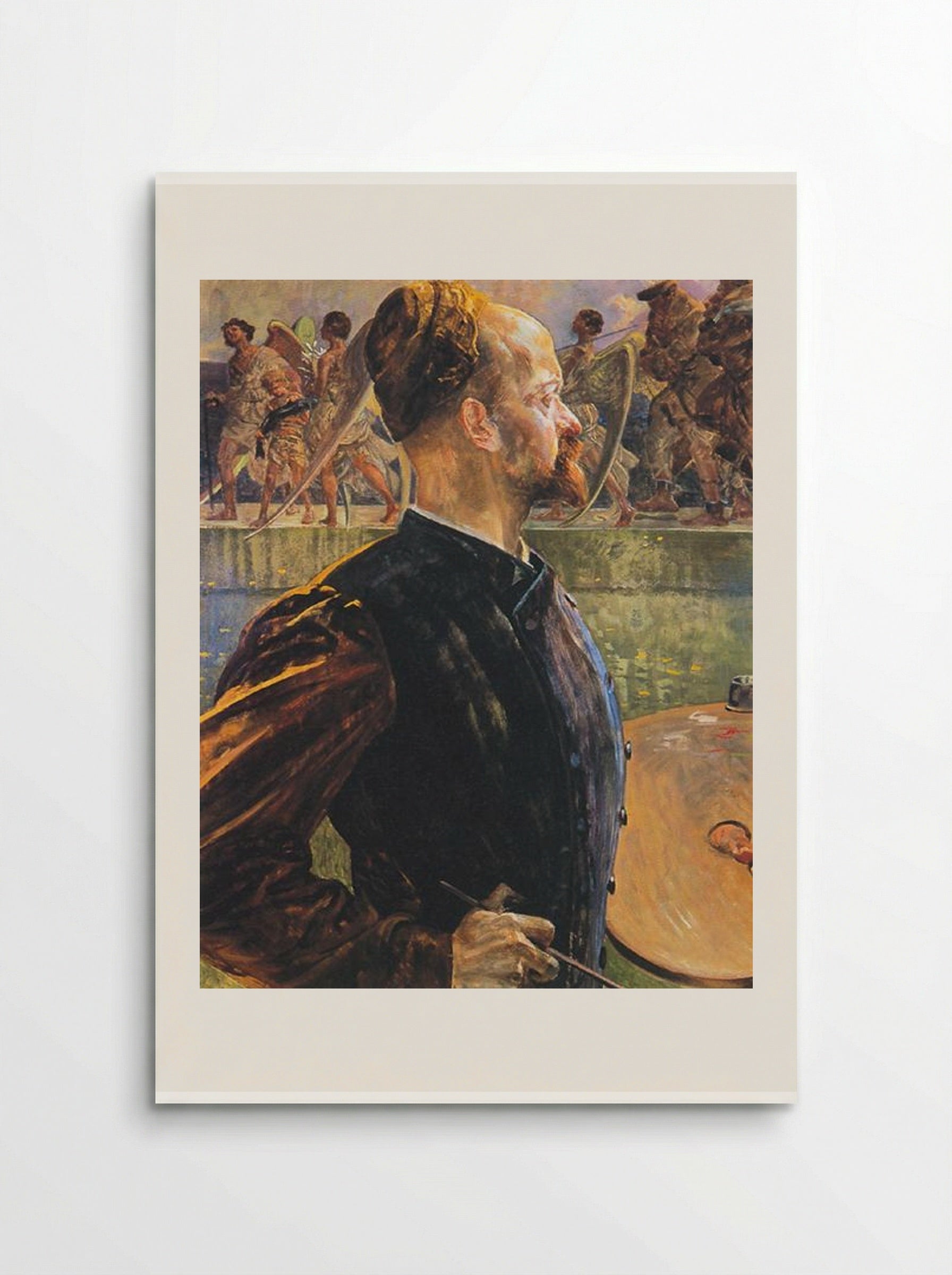 The Tribute Money (triptych) left panel - Jacek Malczewski - Poster