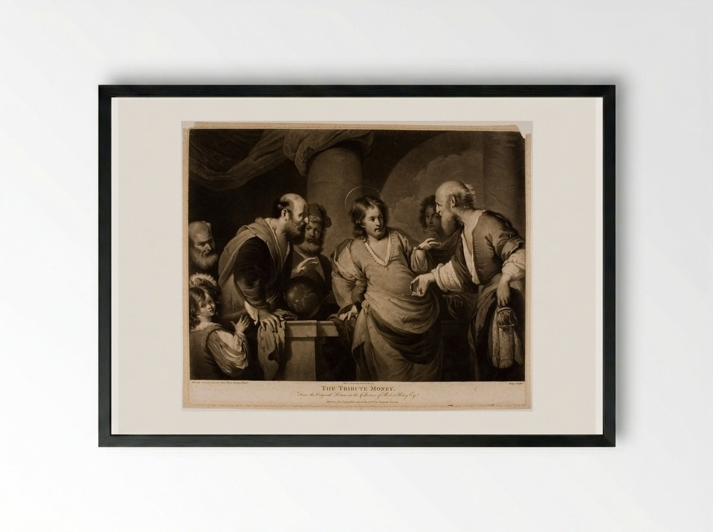 The Tribute Money - Charles Howard Hodges - Framed Print Black