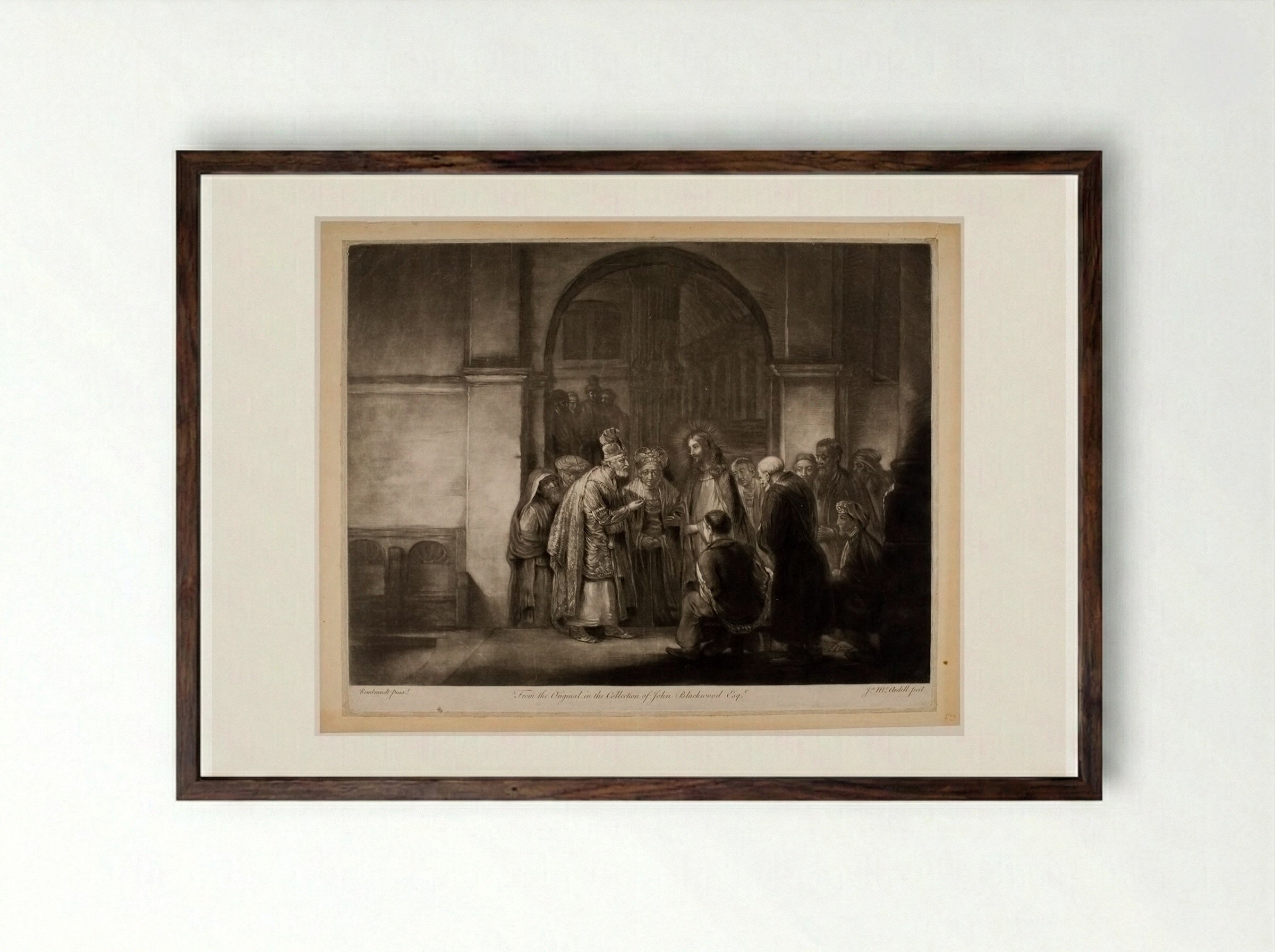 The Tribute Money - James McArdell - Framed Print Dark Wood