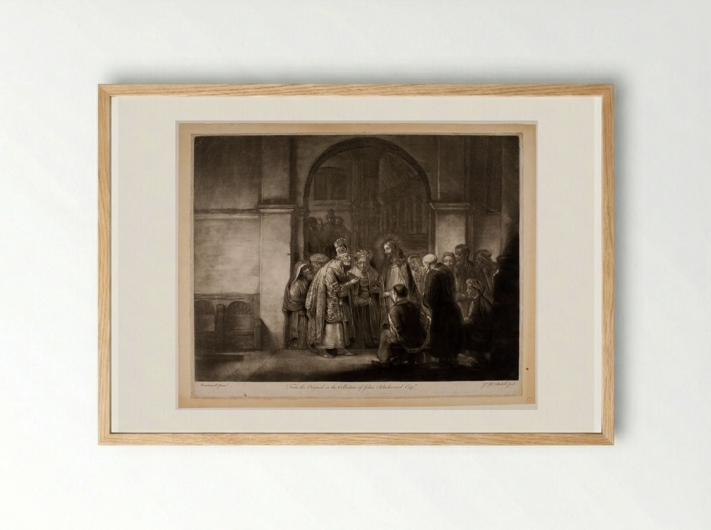 The Tribute Money - James McArdell - Framed Print Wood