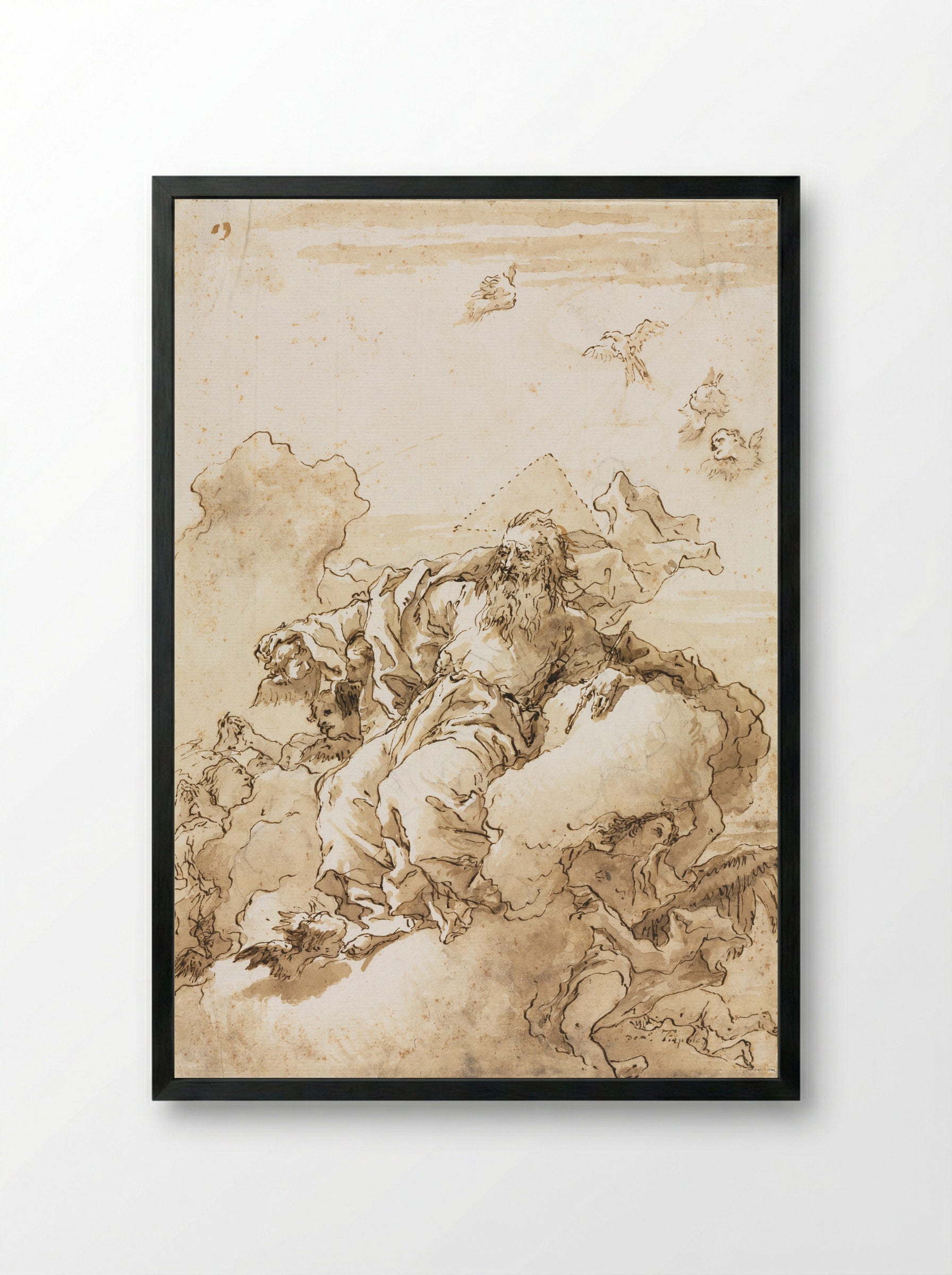 The Trinity - Giovanni Domenico Tiepolo - Framed Print Black