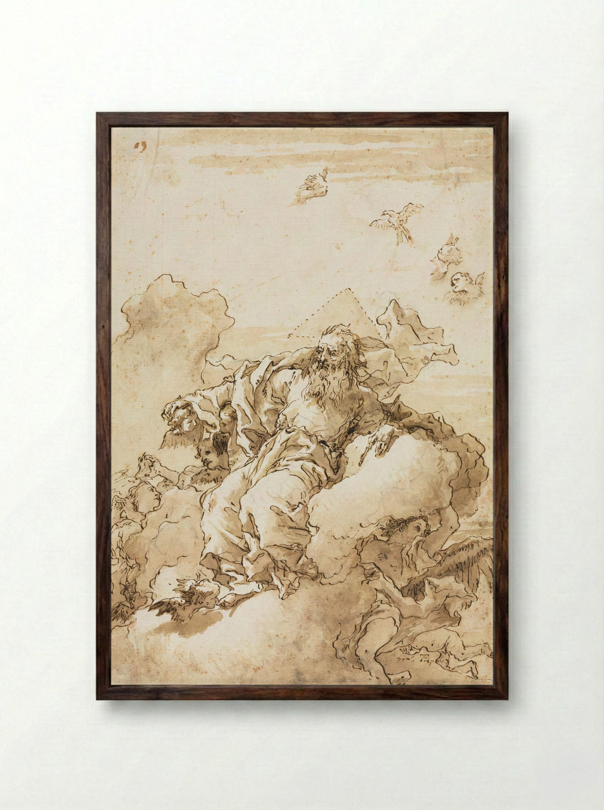 The Trinity - Giovanni Domenico Tiepolo - Framed Print Dark Wood