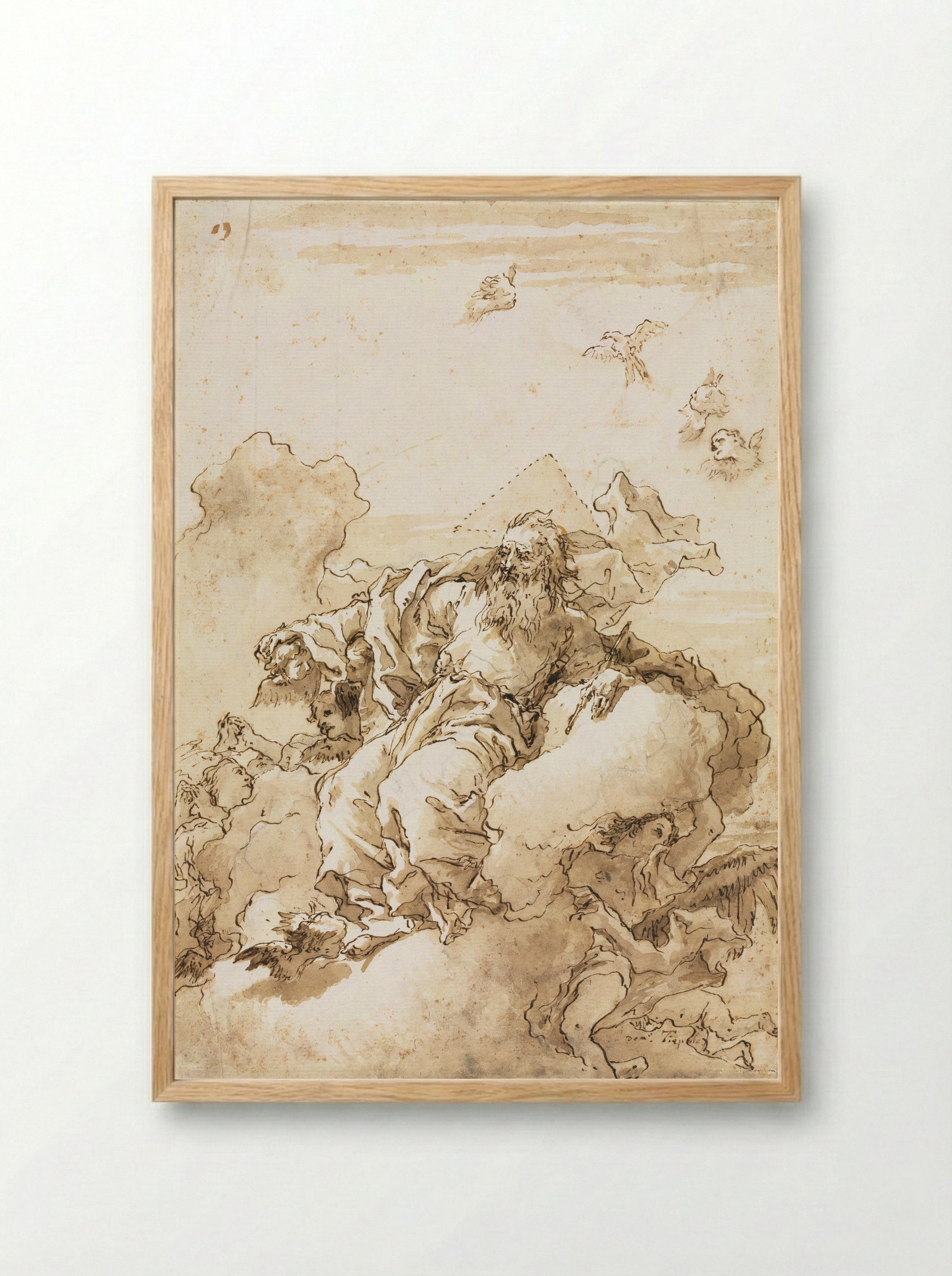 The Trinity - Giovanni Domenico Tiepolo - Framed Print Wood