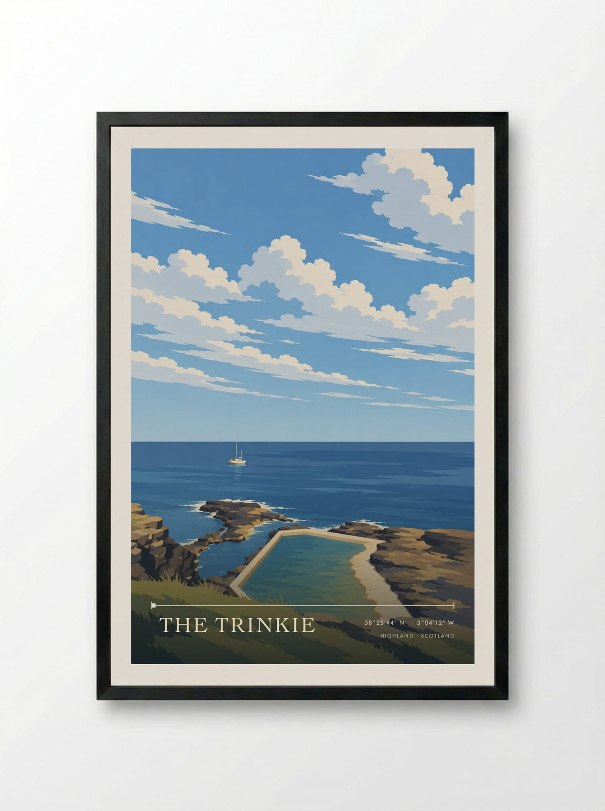 The Trinkie, Highland | Travel Poster - Framed Print Black