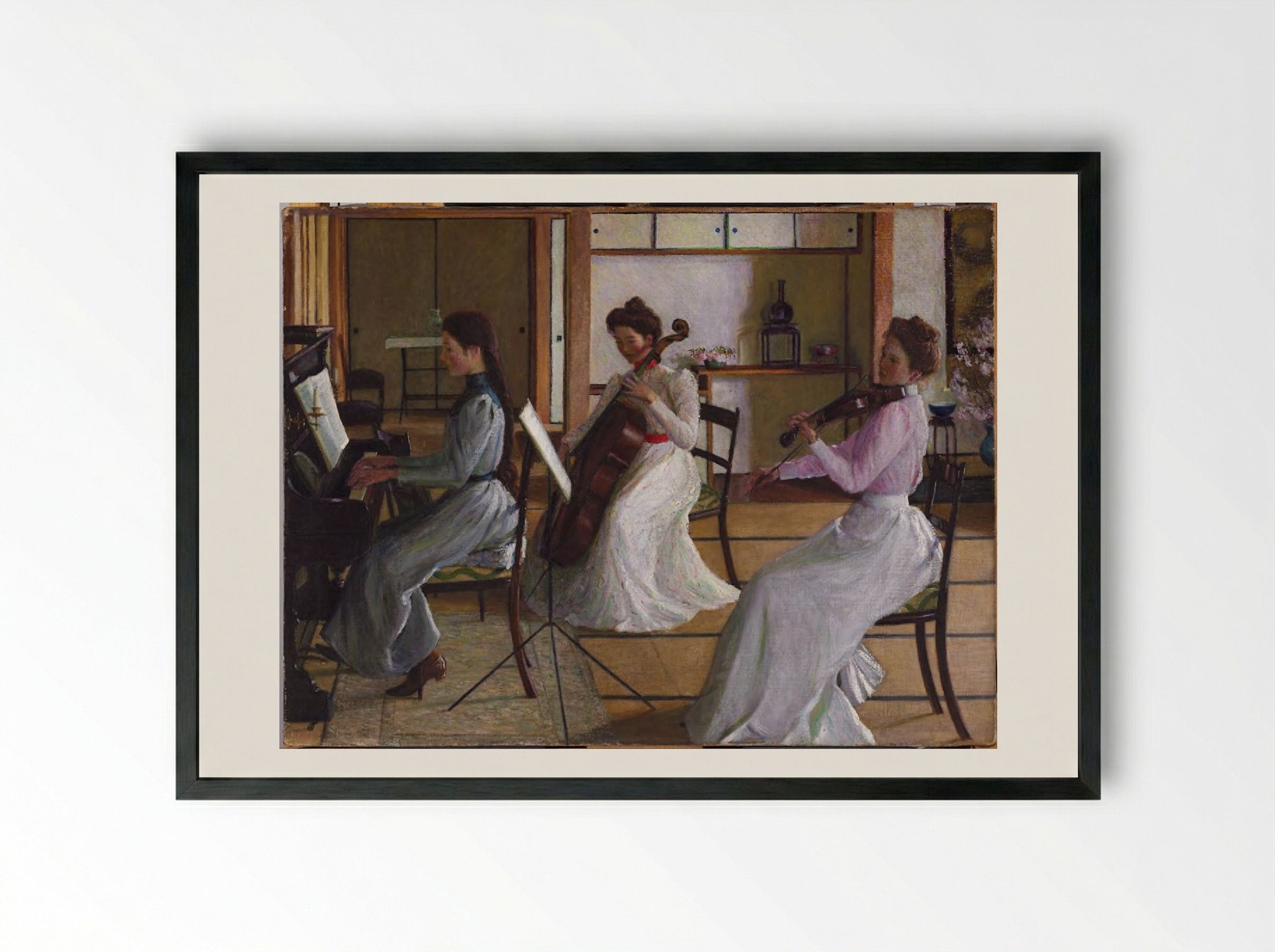 The Trio - Lilla Cabot Perry - Framed Print Black