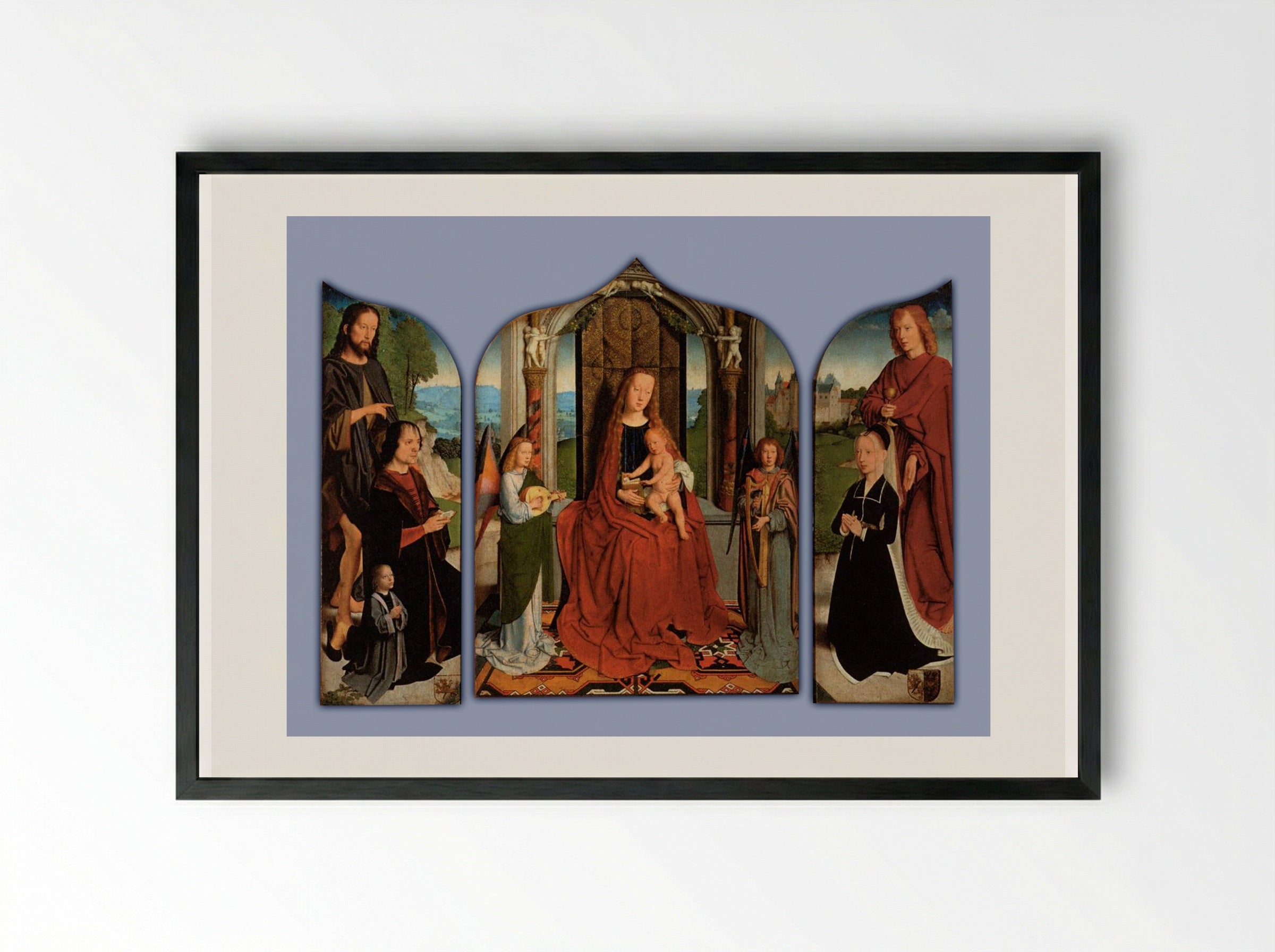 The Triptych of the Sedano Family - Gerard David - Framed Print Black
