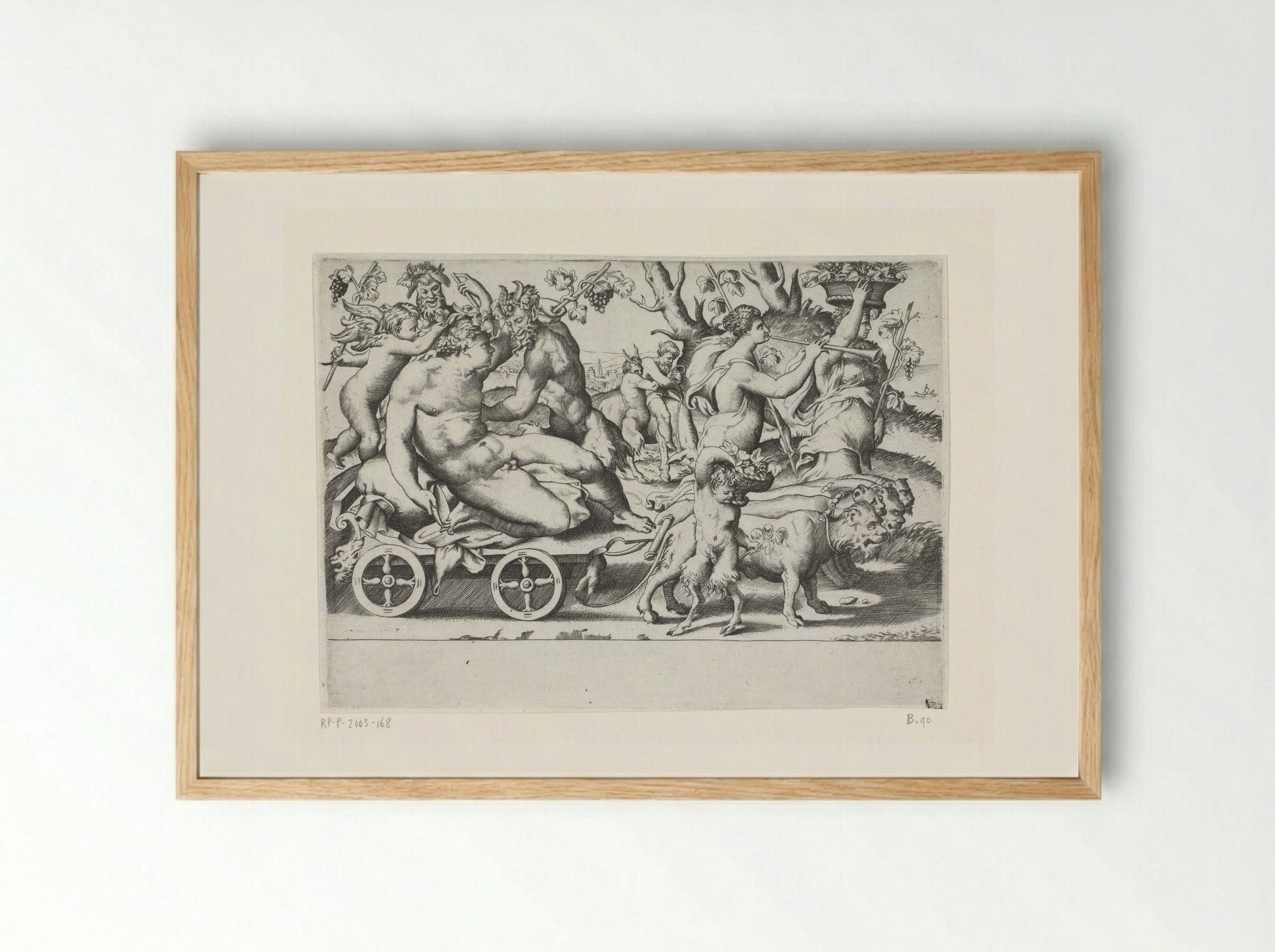 The Triumph of Bacchus - Giulio Bonasone - Framed Print Wood