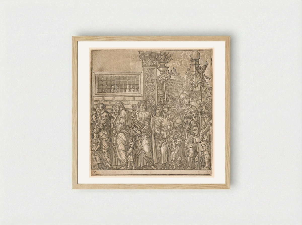 The Triumph of Julius Caesar: Procession of Men, Women and Children - Andrea Andreani - Framed Print Wood