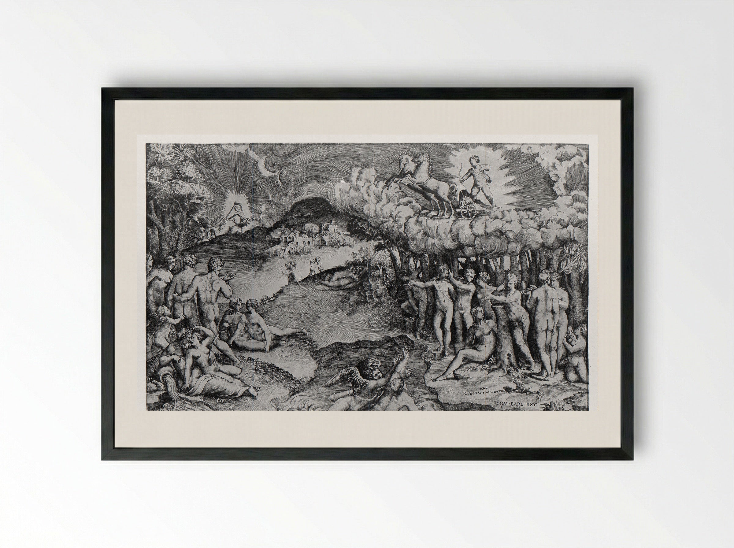 The Triumph of Love - Giulio Bonasone - Framed Print Black