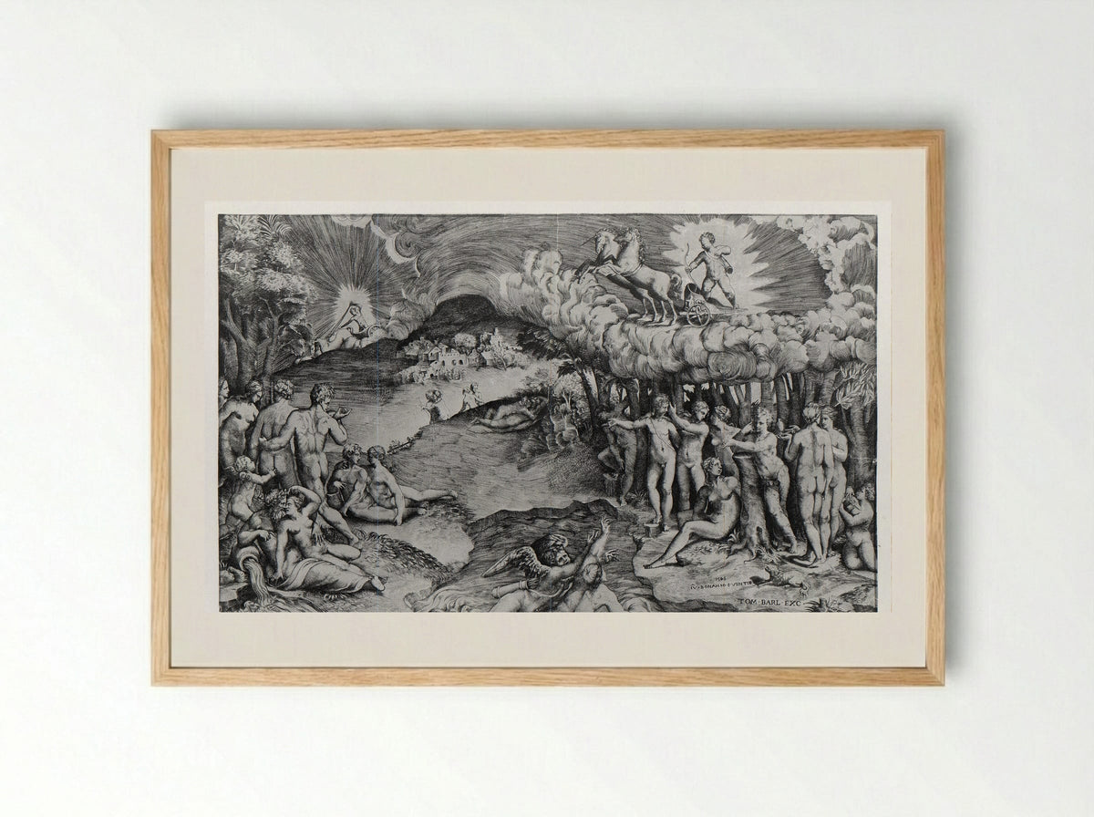 The Triumph of Love - Giulio Bonasone - Framed Print Wood