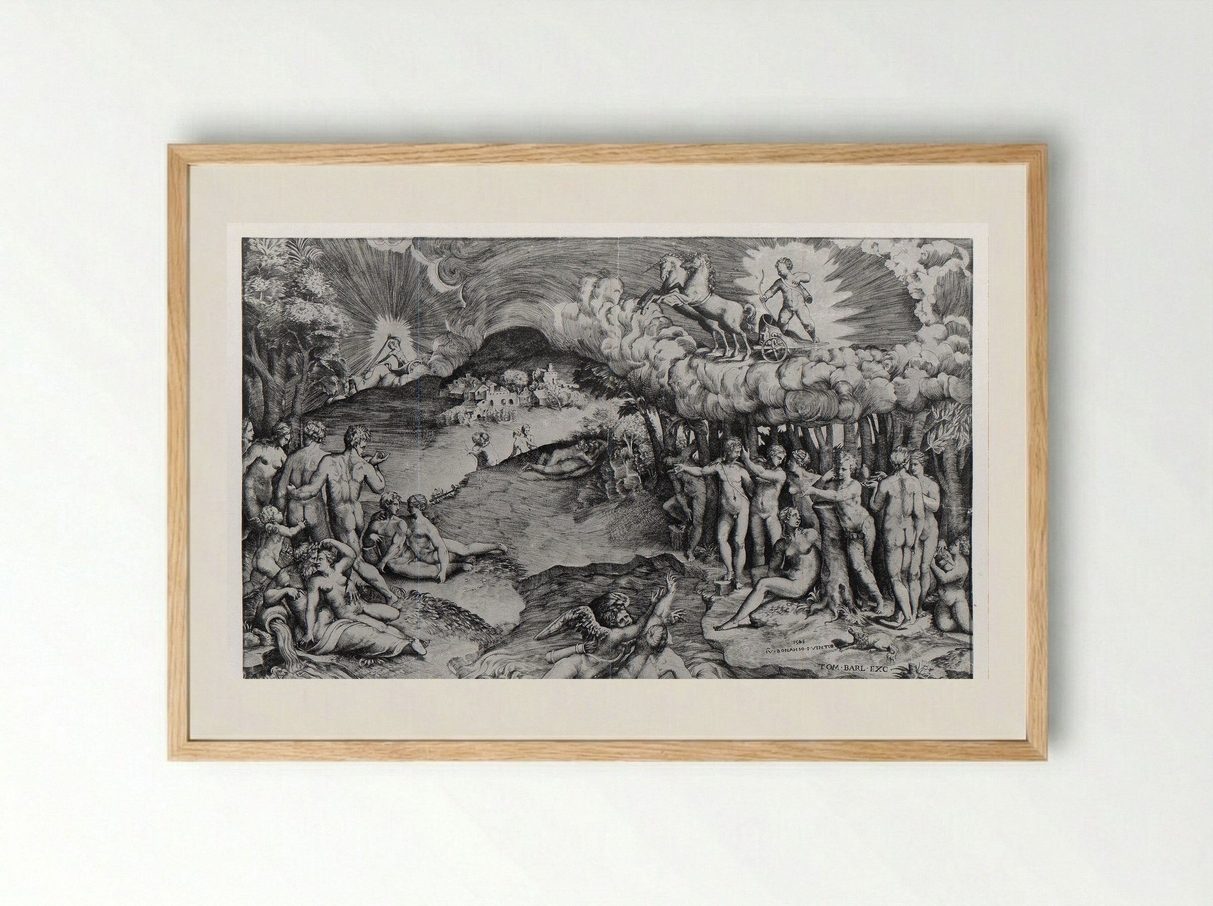 The Triumph of Love - Giulio Bonasone - Framed Print Wood