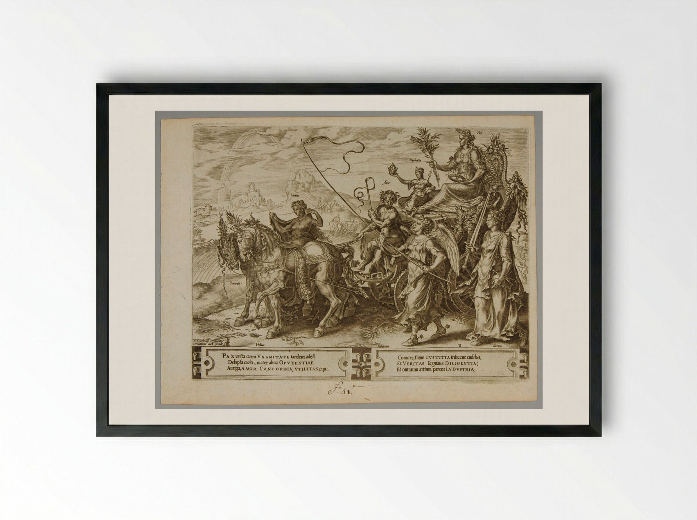 The Triumph of Peace - Cornelis Cort - Framed Print Black