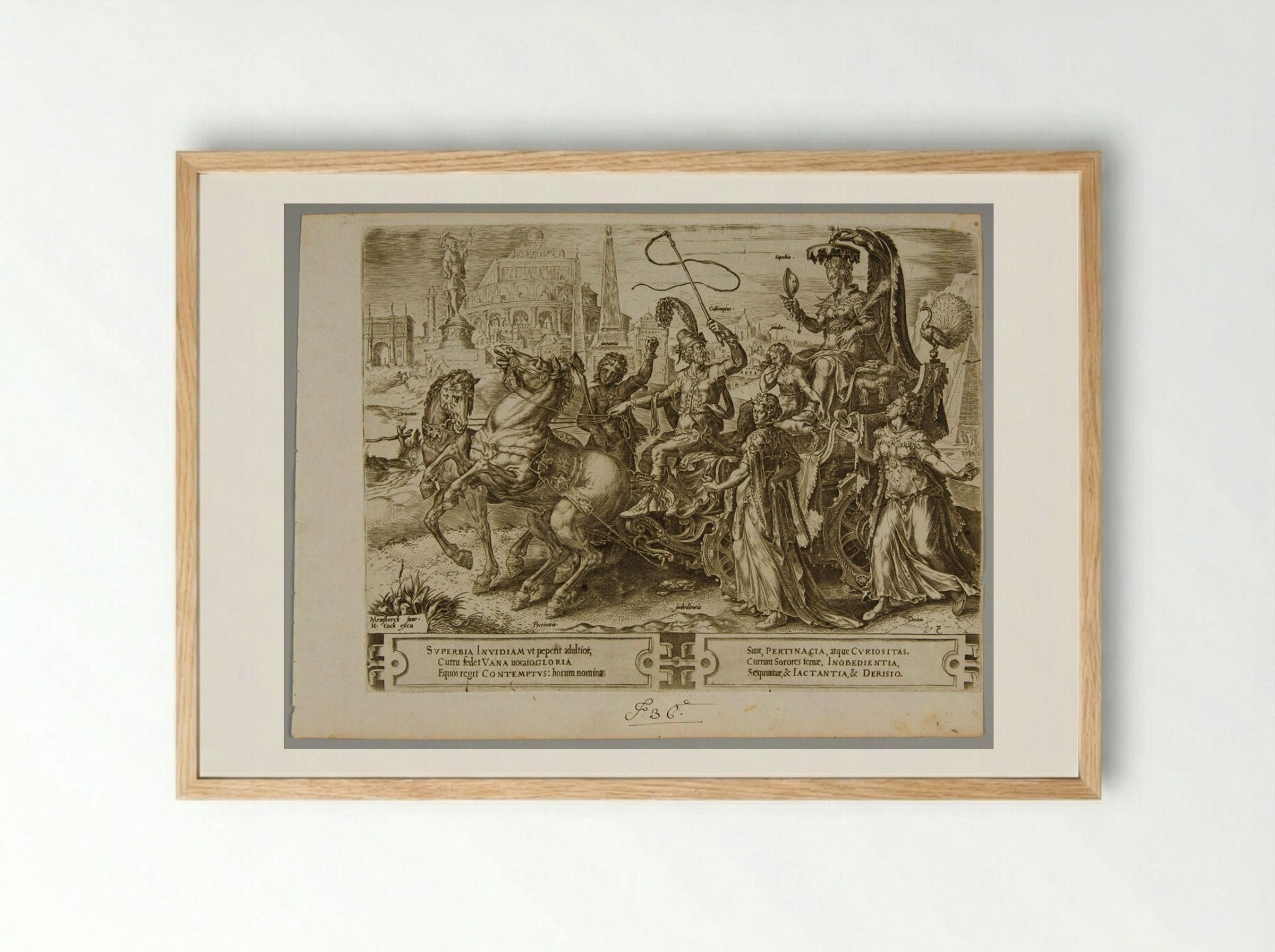 The Triumph of Pride - Cornelis Cort - Framed Print Wood