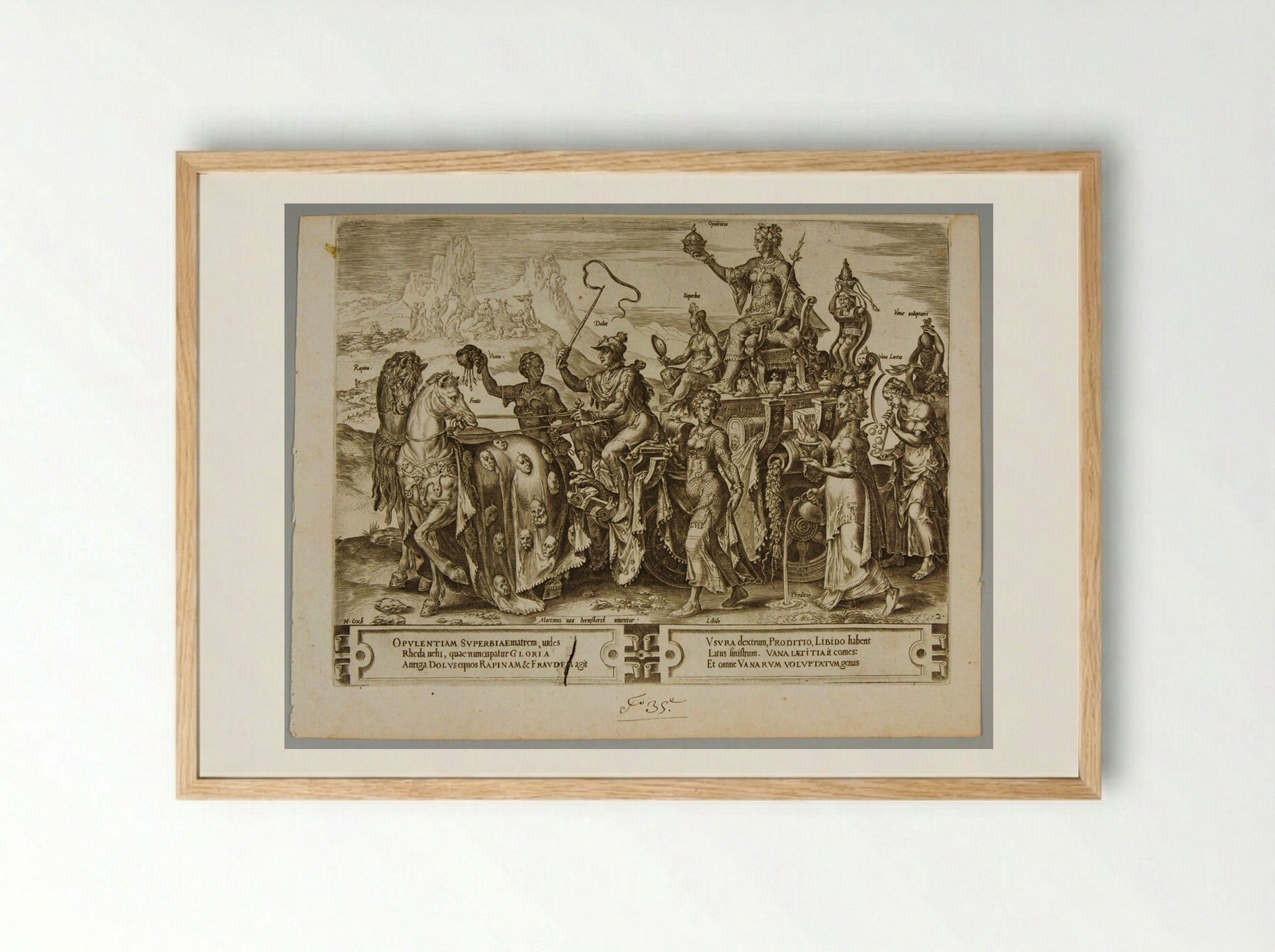 The Triumph of Riches - Cornelis Cort - Framed Print Wood