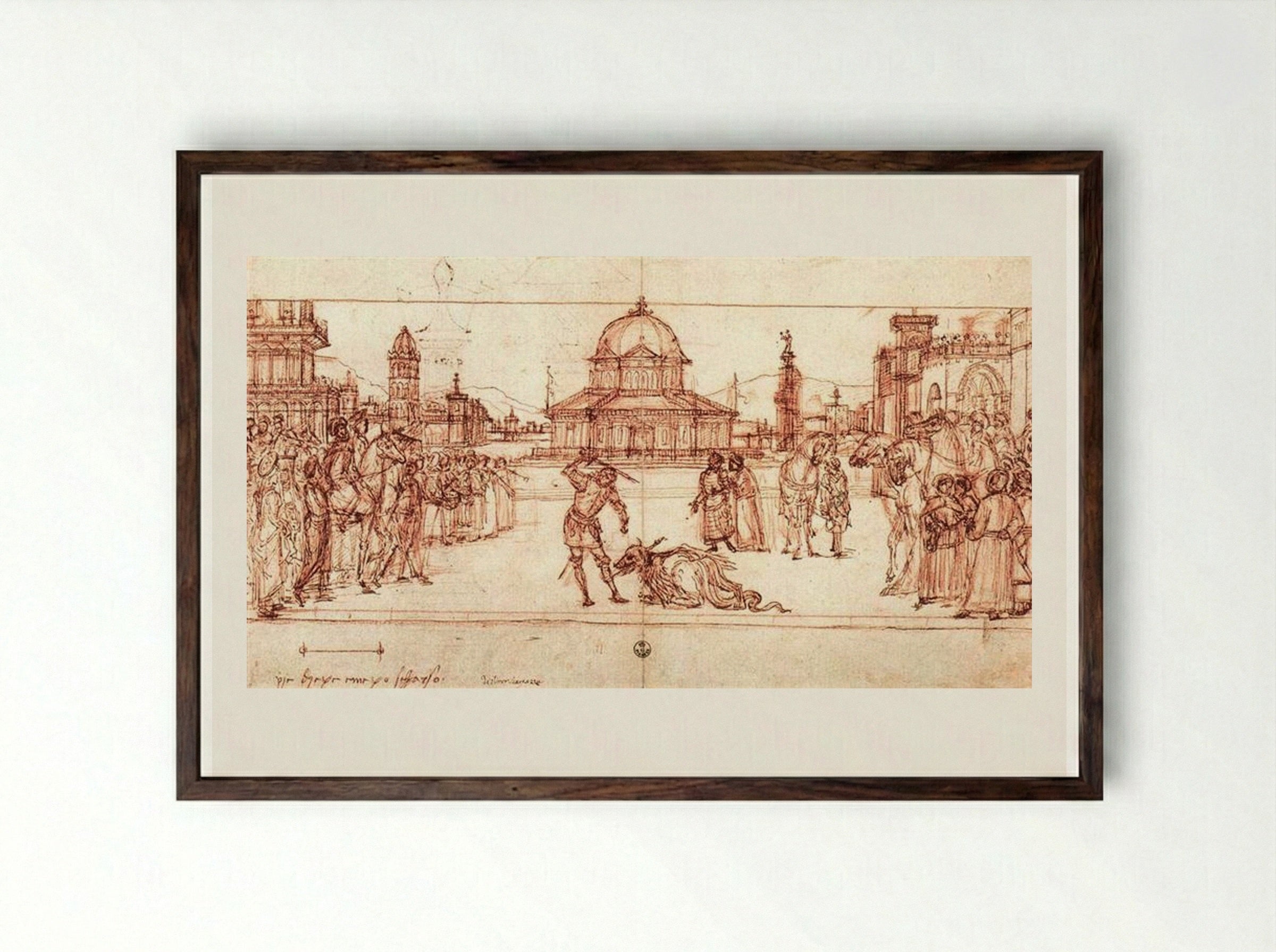 The Triumph of St. George - Vittore Carpaccio - Framed Print Dark Wood