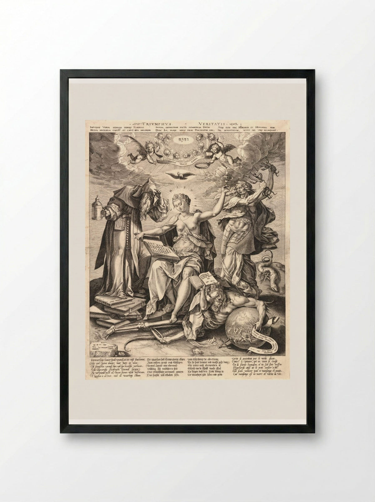 The Triumph of Truth - Johannes Wierix - Framed Print Black
