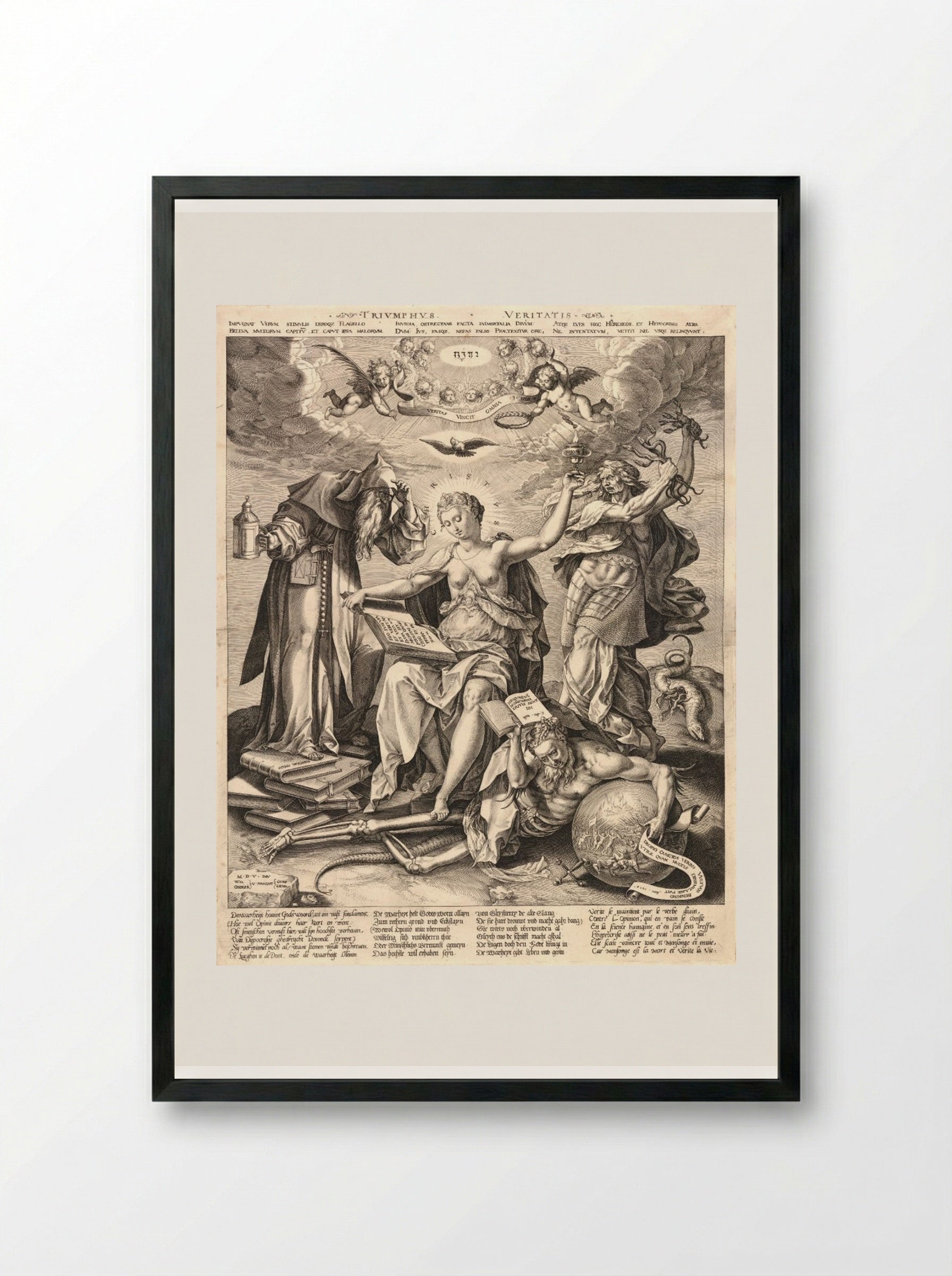 The Triumph of Truth - Johannes Wierix - Framed Print Black