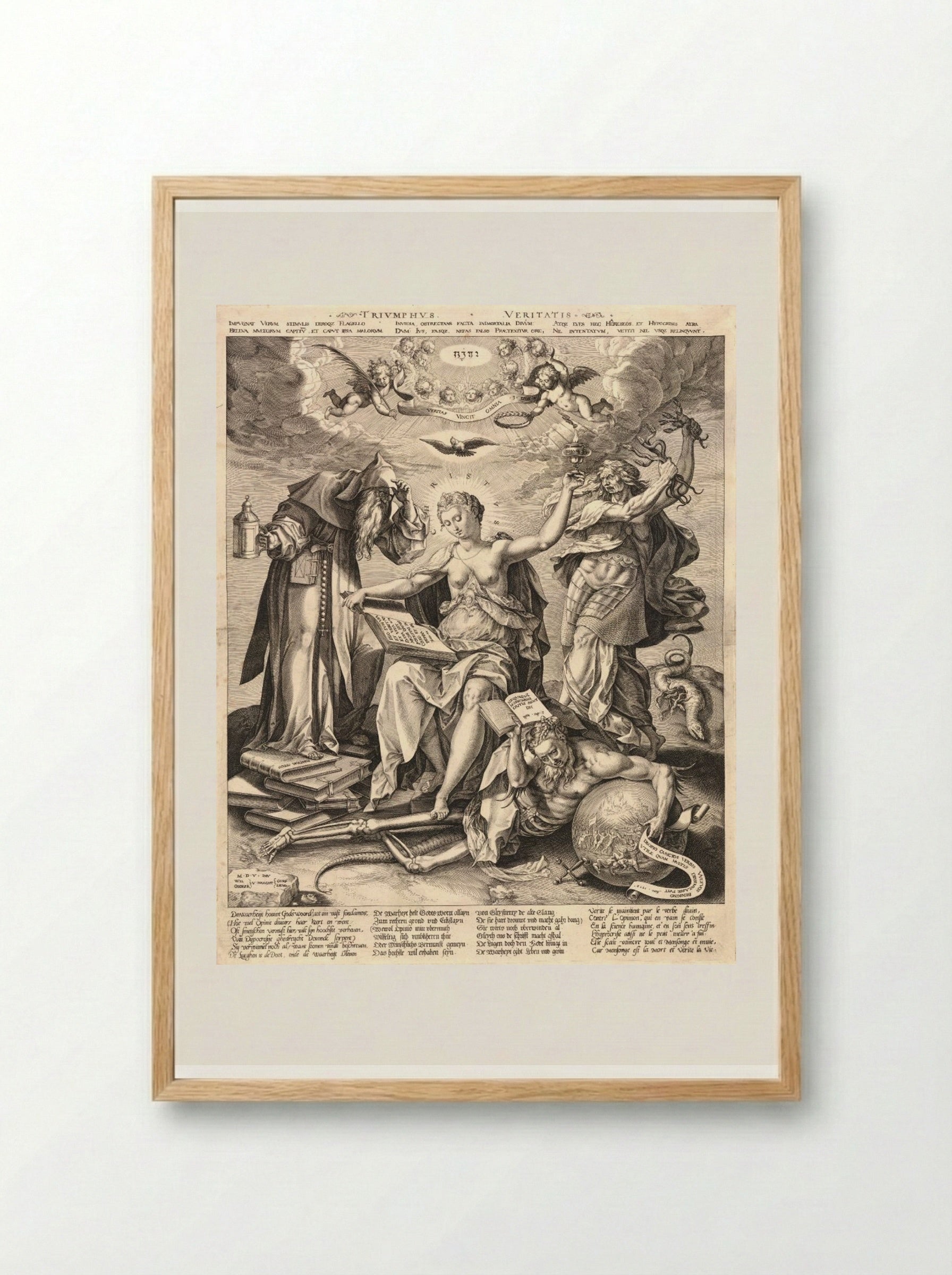 The Triumph of Truth - Johannes Wierix - Framed Print Wood