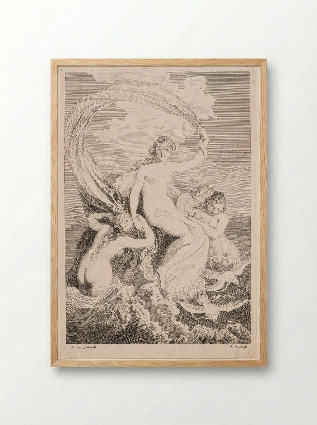 The Triumph of Venus - Philippe Mercier - Framed Print Wood