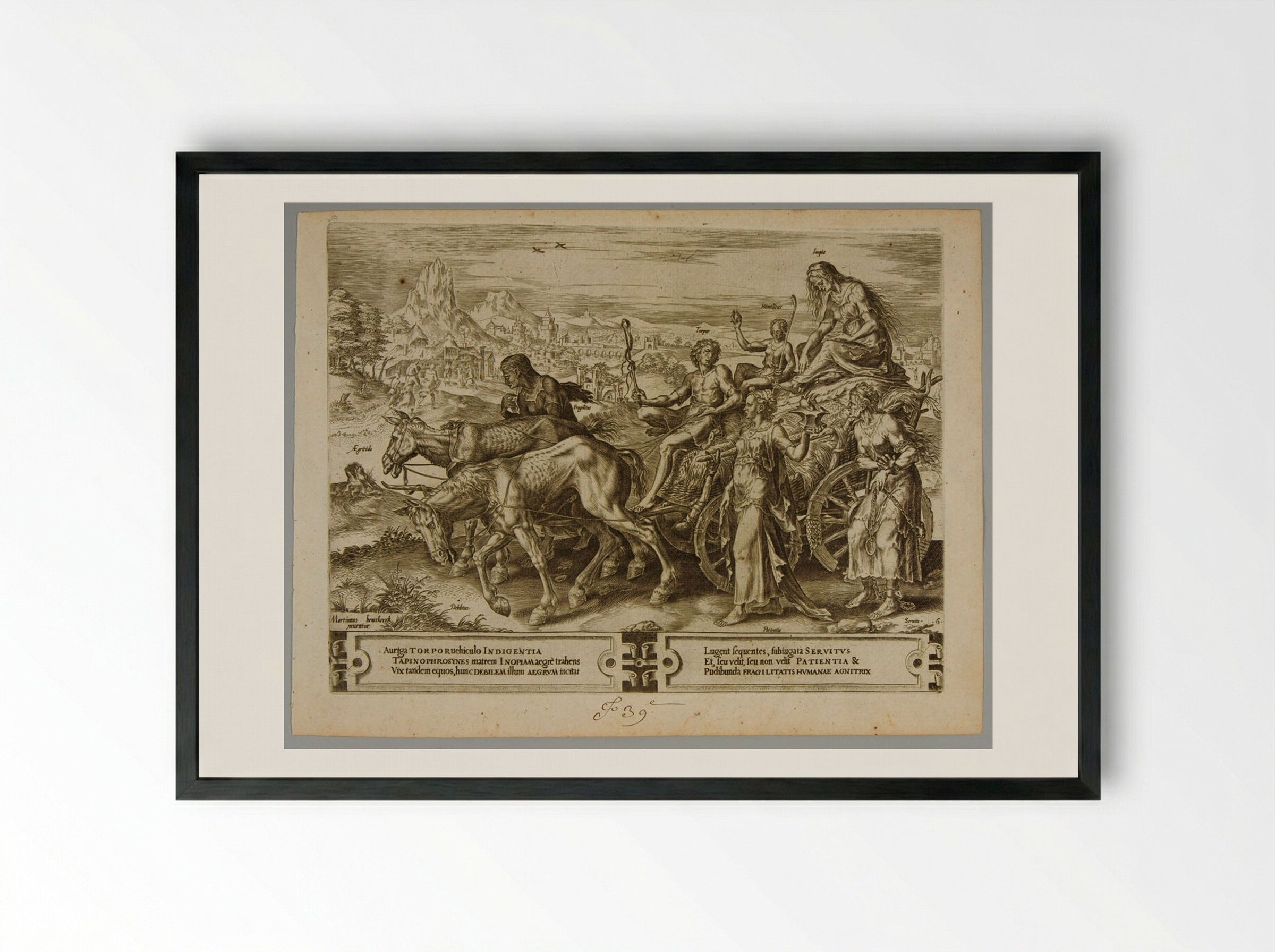 The Triumph of Want - Cornelis Cort - Framed Print Black