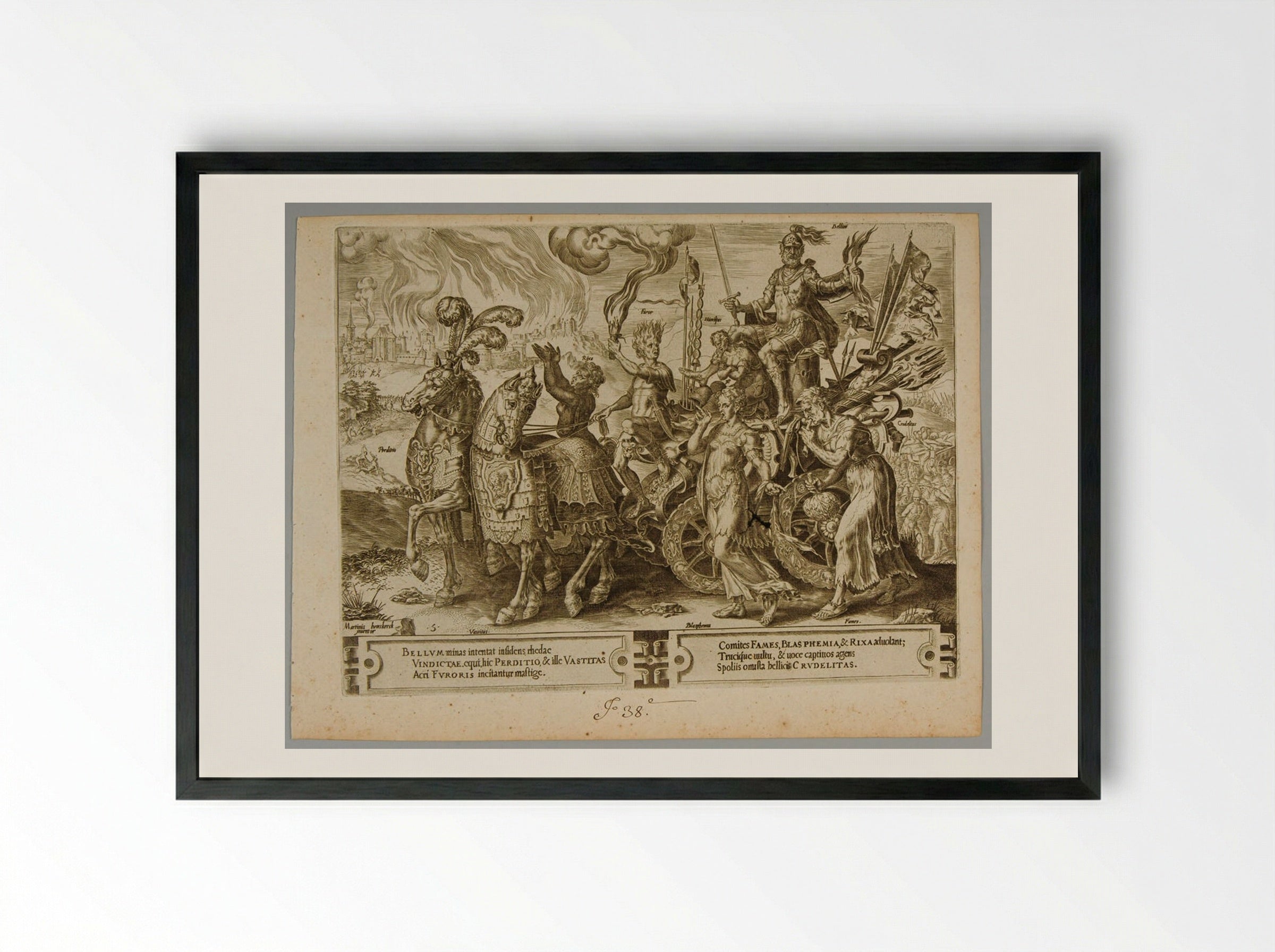 The Triumph of War - Cornelis Cort - Framed Print Black