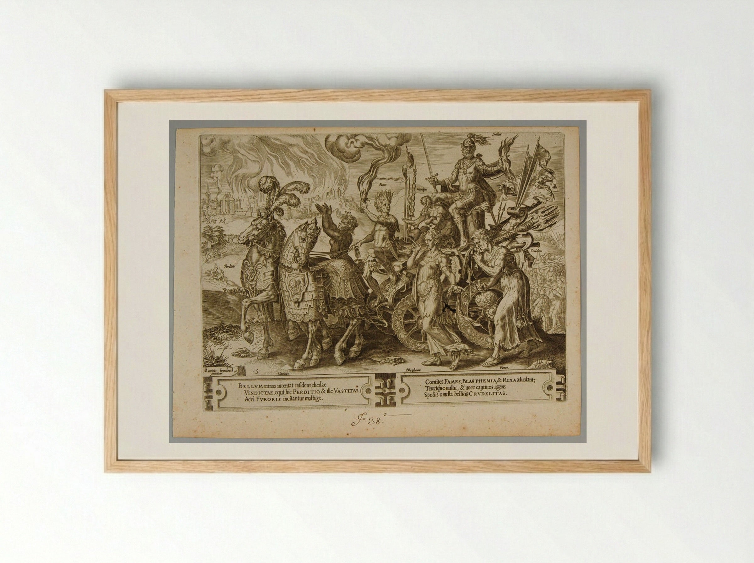 The Triumph of War - Cornelis Cort - Framed Print Wood