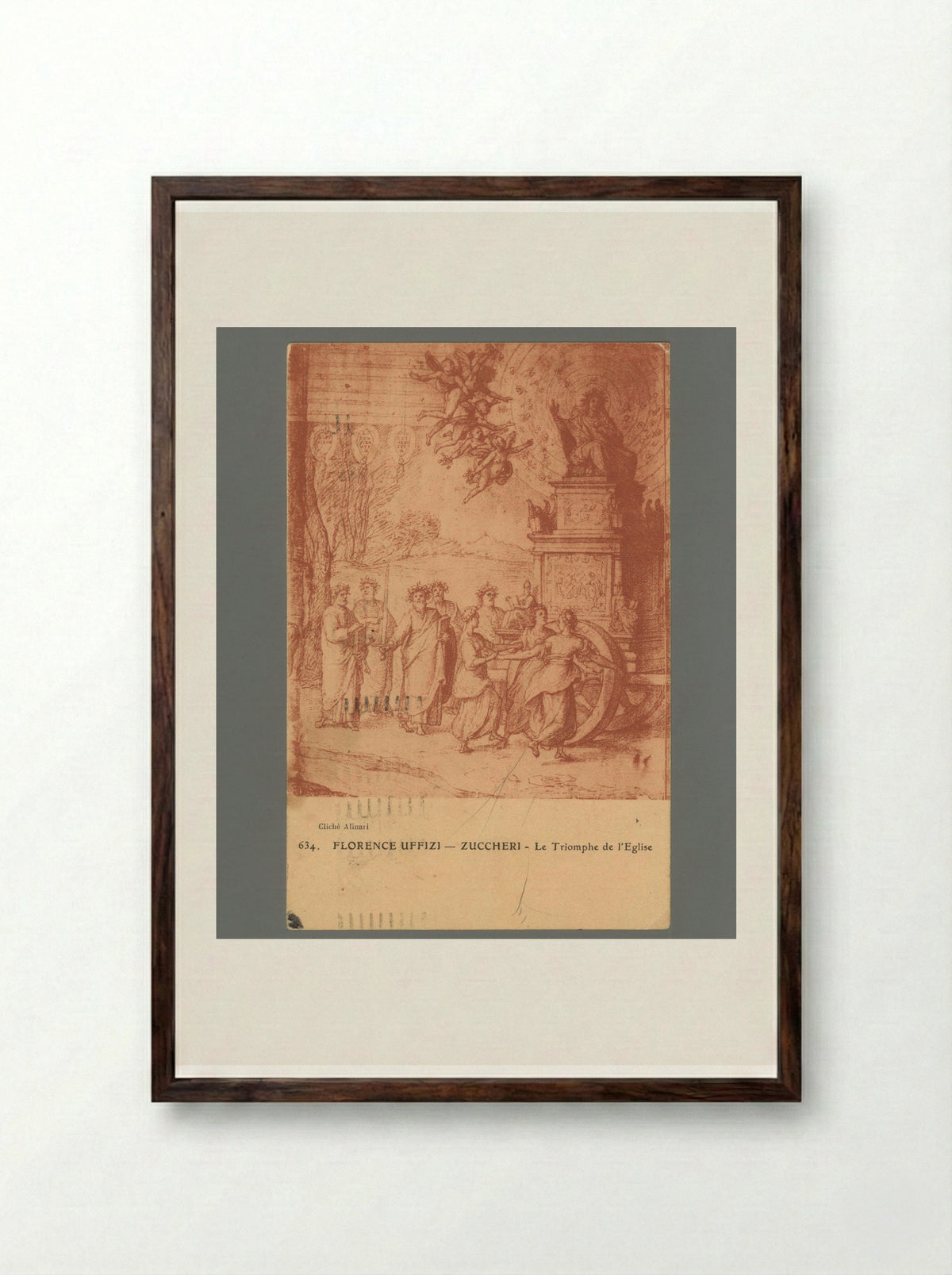 The Triumph of the Church - Federico Zuccari - Framed Print Dark Wood