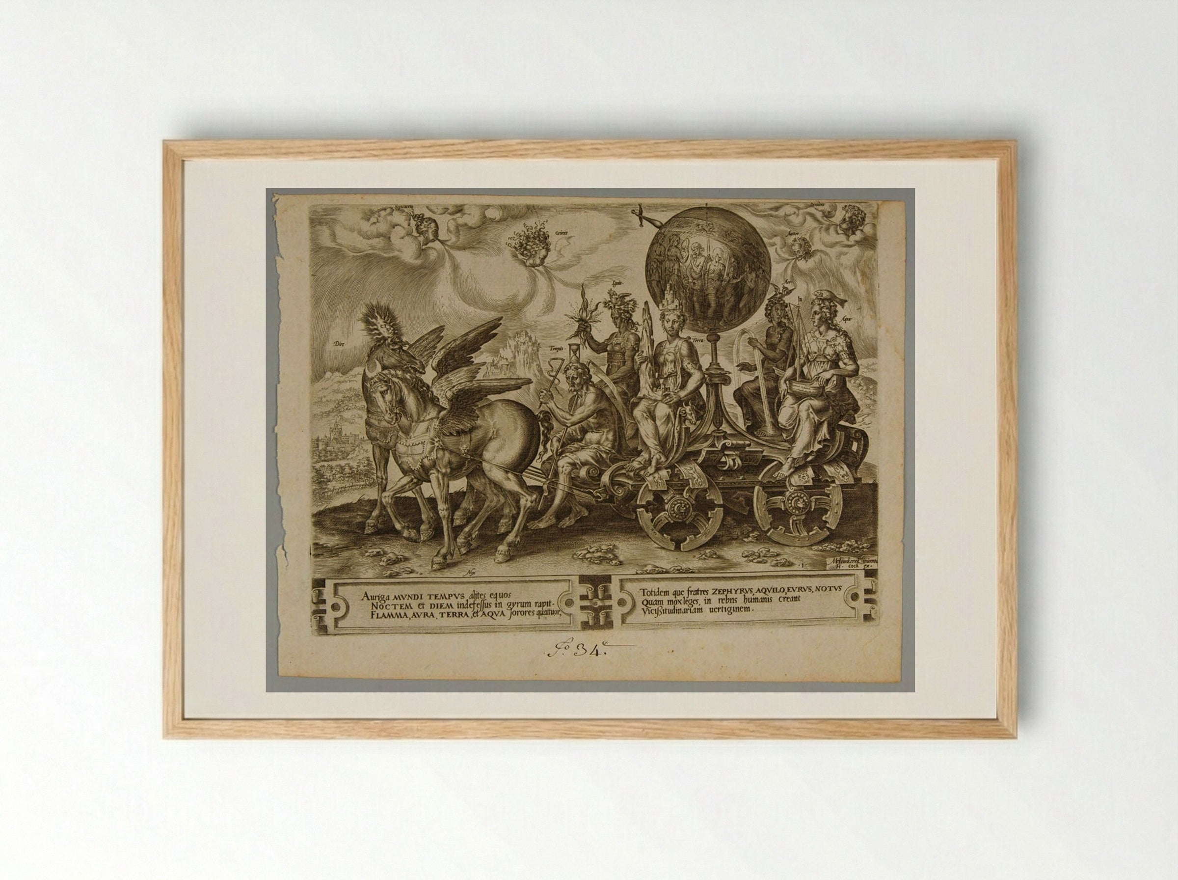 The Triumph of the World - Cornelis Cort - Framed Print Wood