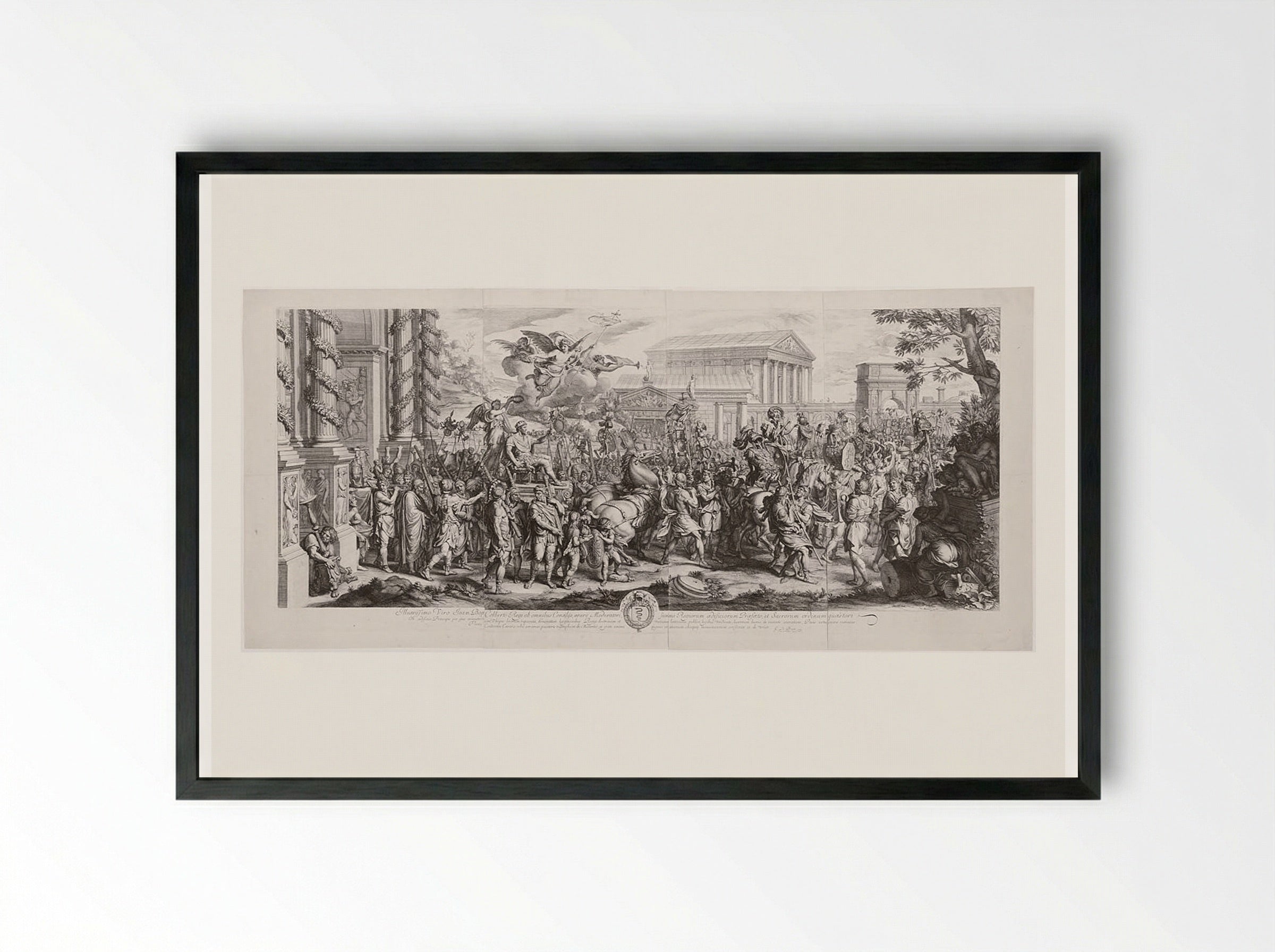 The Triumphal Entry of Constantine into Rome - Gérard Audran - Framed Print Black