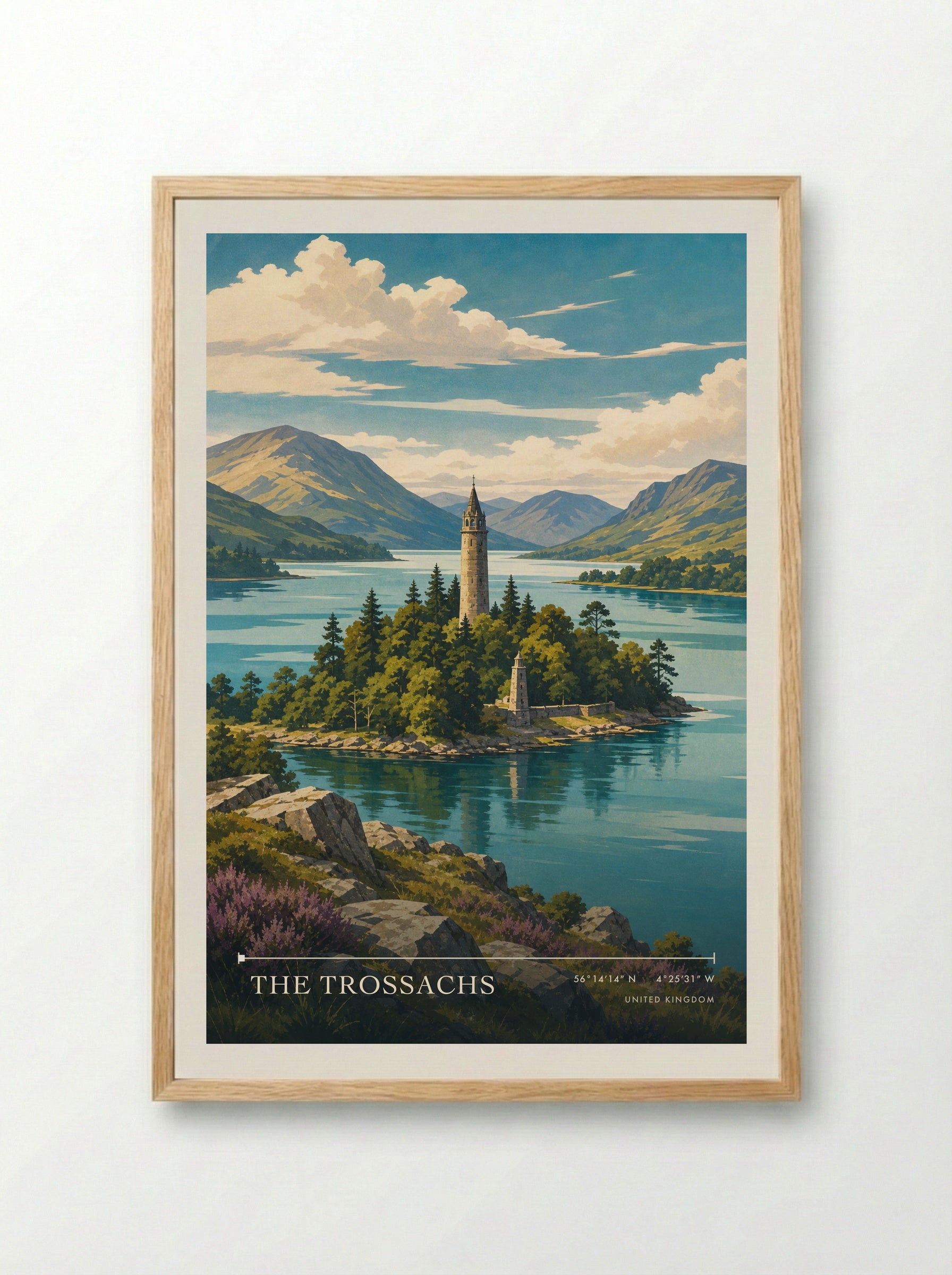 The Trossachs United Kingdom Travel Poster - Framed Print Wood