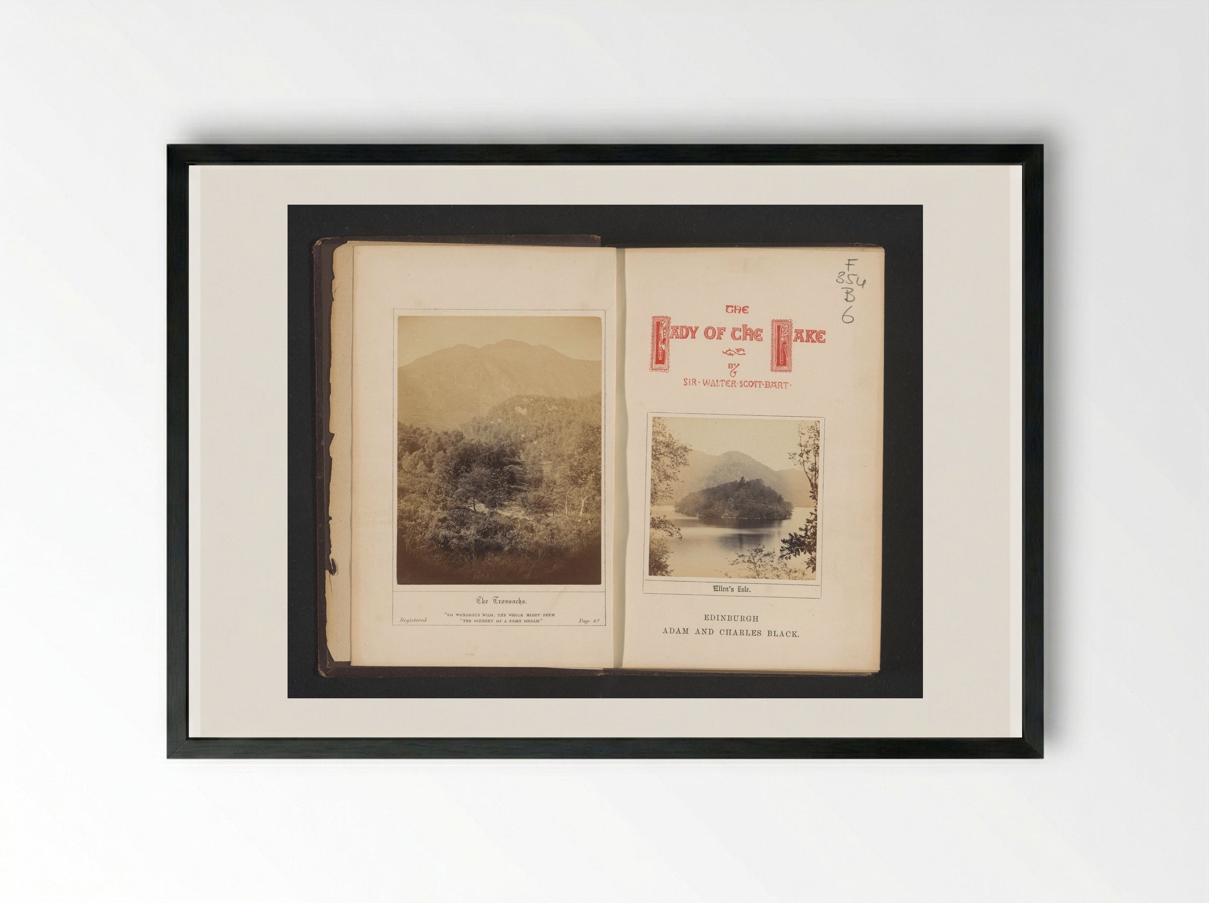 The Trossachs and Ellen's Isle - George Washington Wilson - Framed Print Black