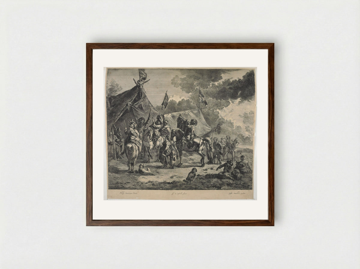 The Trumpeter - Johannes de Visscher - Framed Print Dark Wood