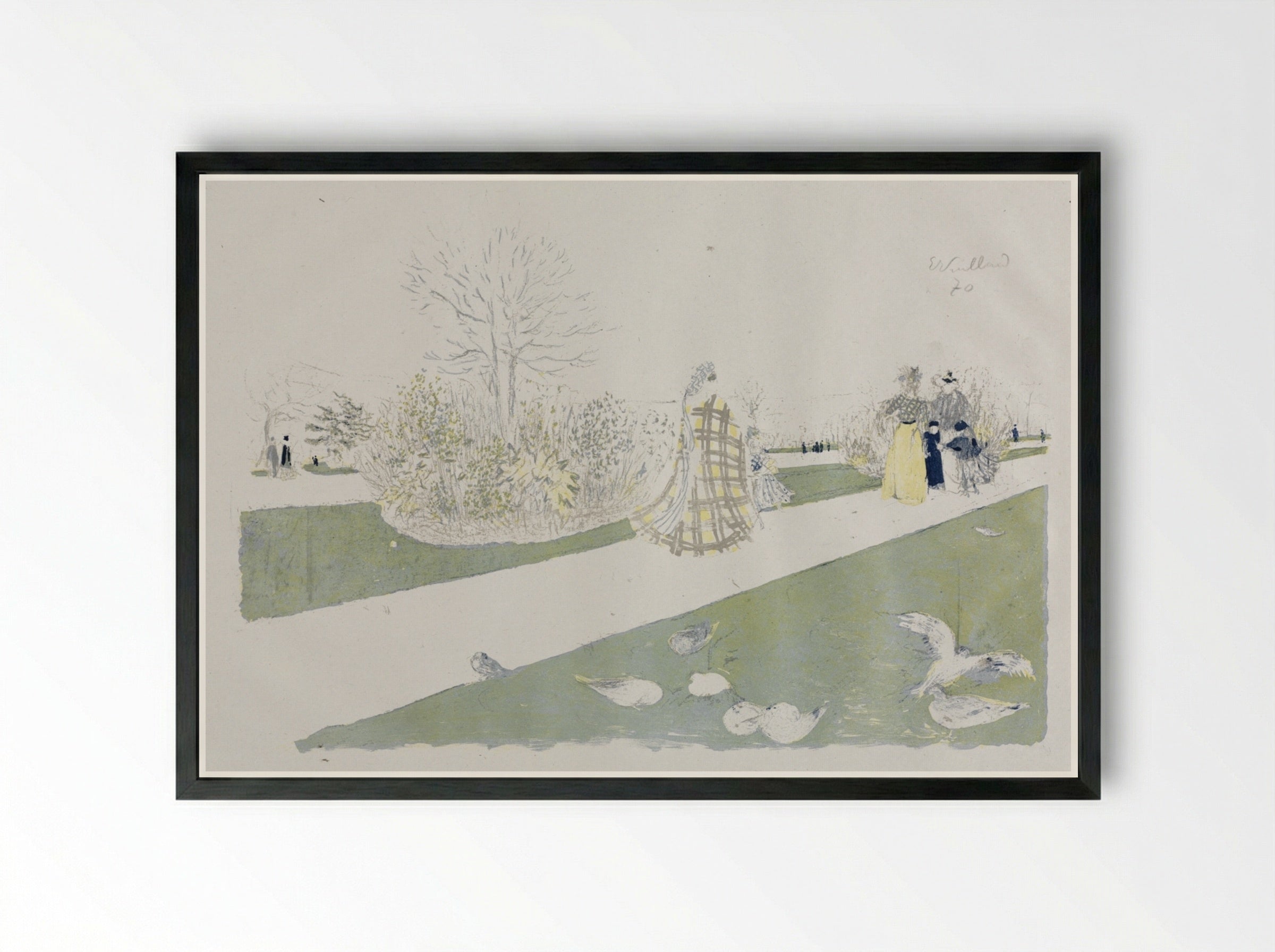 The Tuileries Garden - Édouard Vuillard - Framed Print Black
