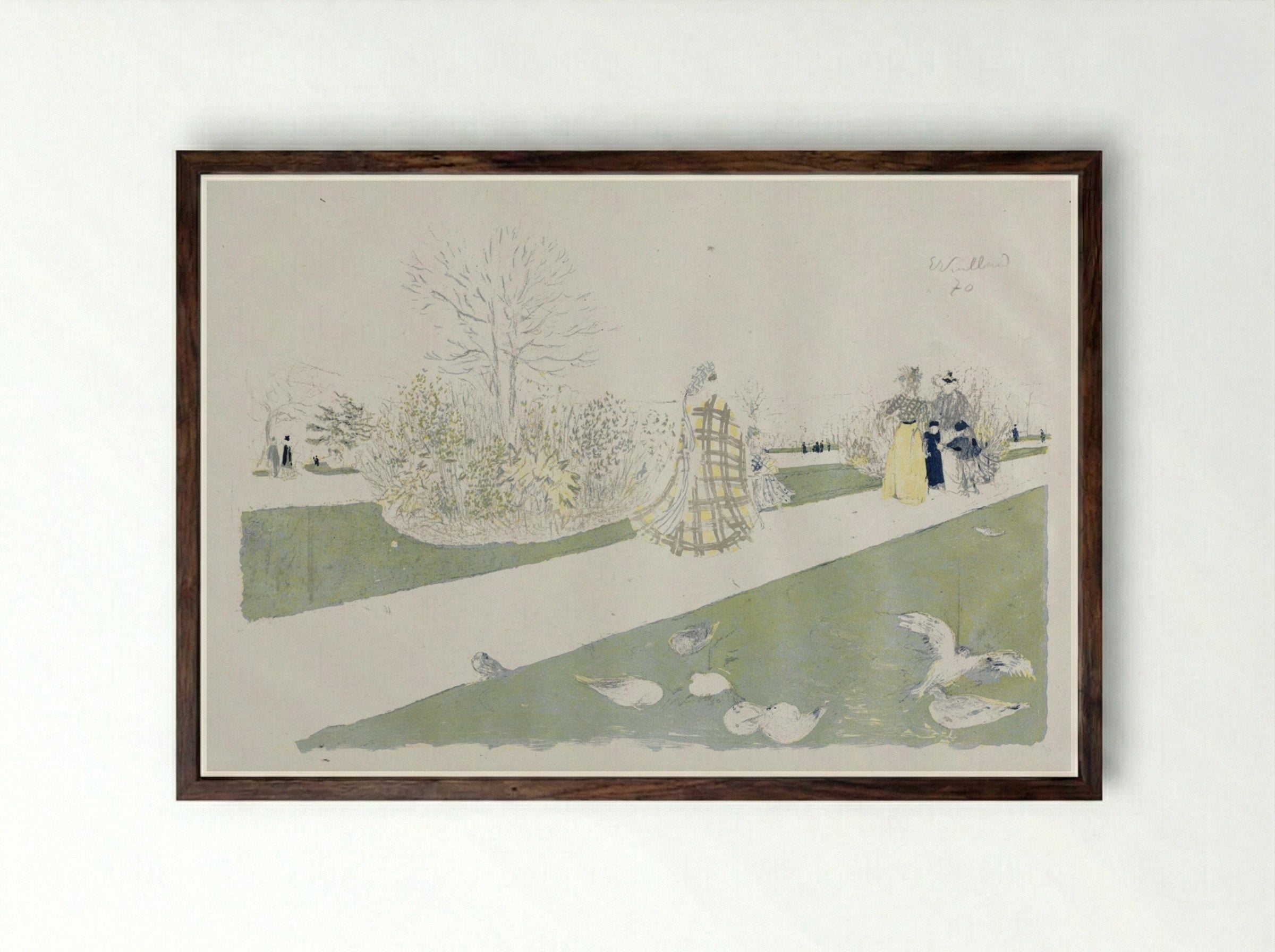 The Tuileries Garden - Édouard Vuillard - Framed Print Dark Wood