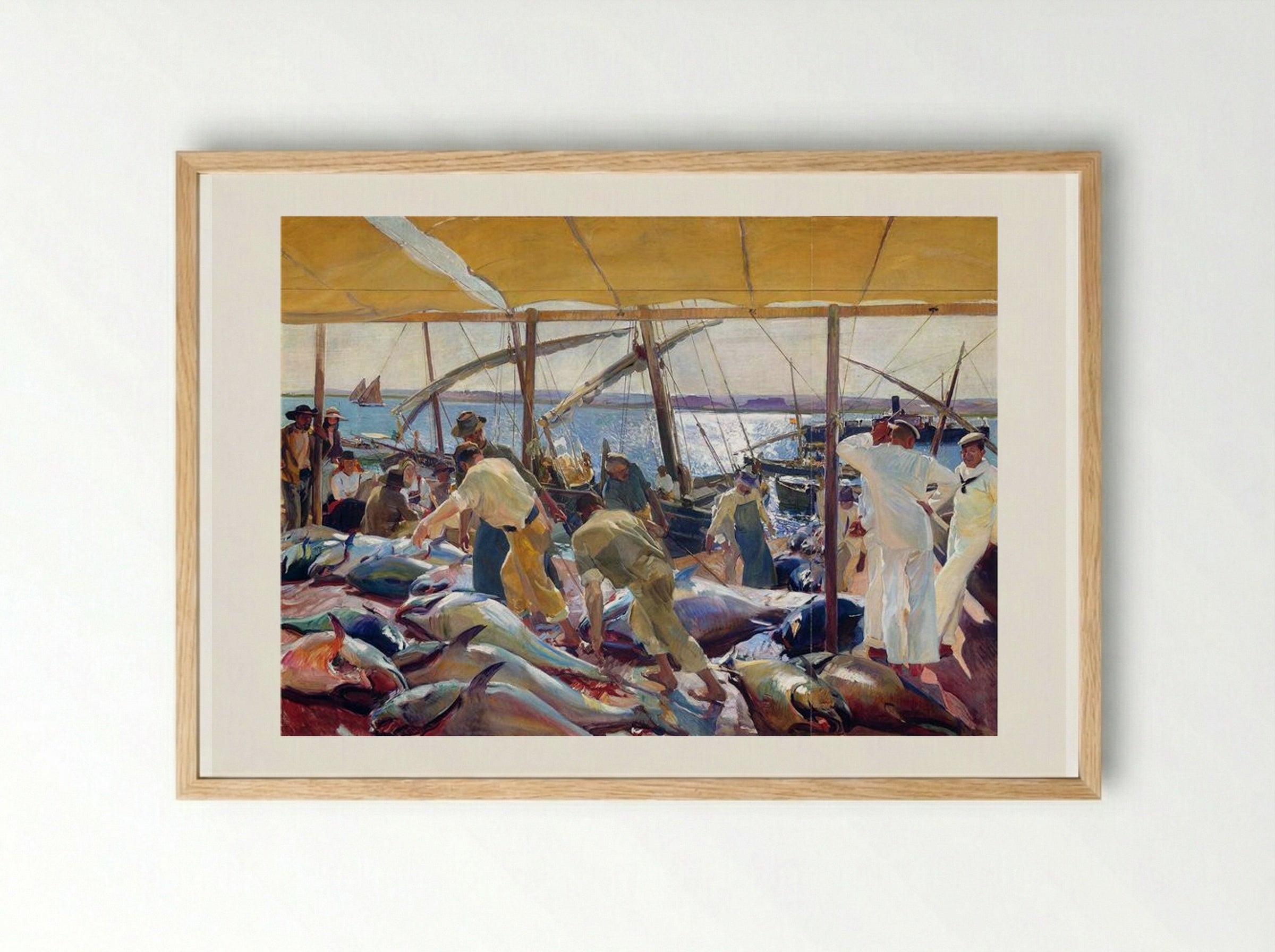 The Tunny Catch - Joaquín Sorolla - Framed Print Wood
