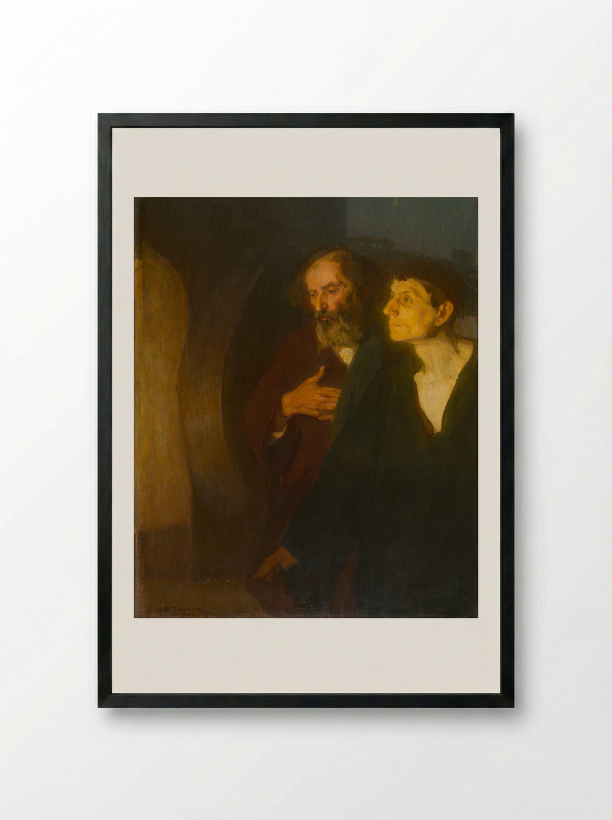 The Two Disciples at the Tomb - Henry Ossawa Tanner - Framed Print Black