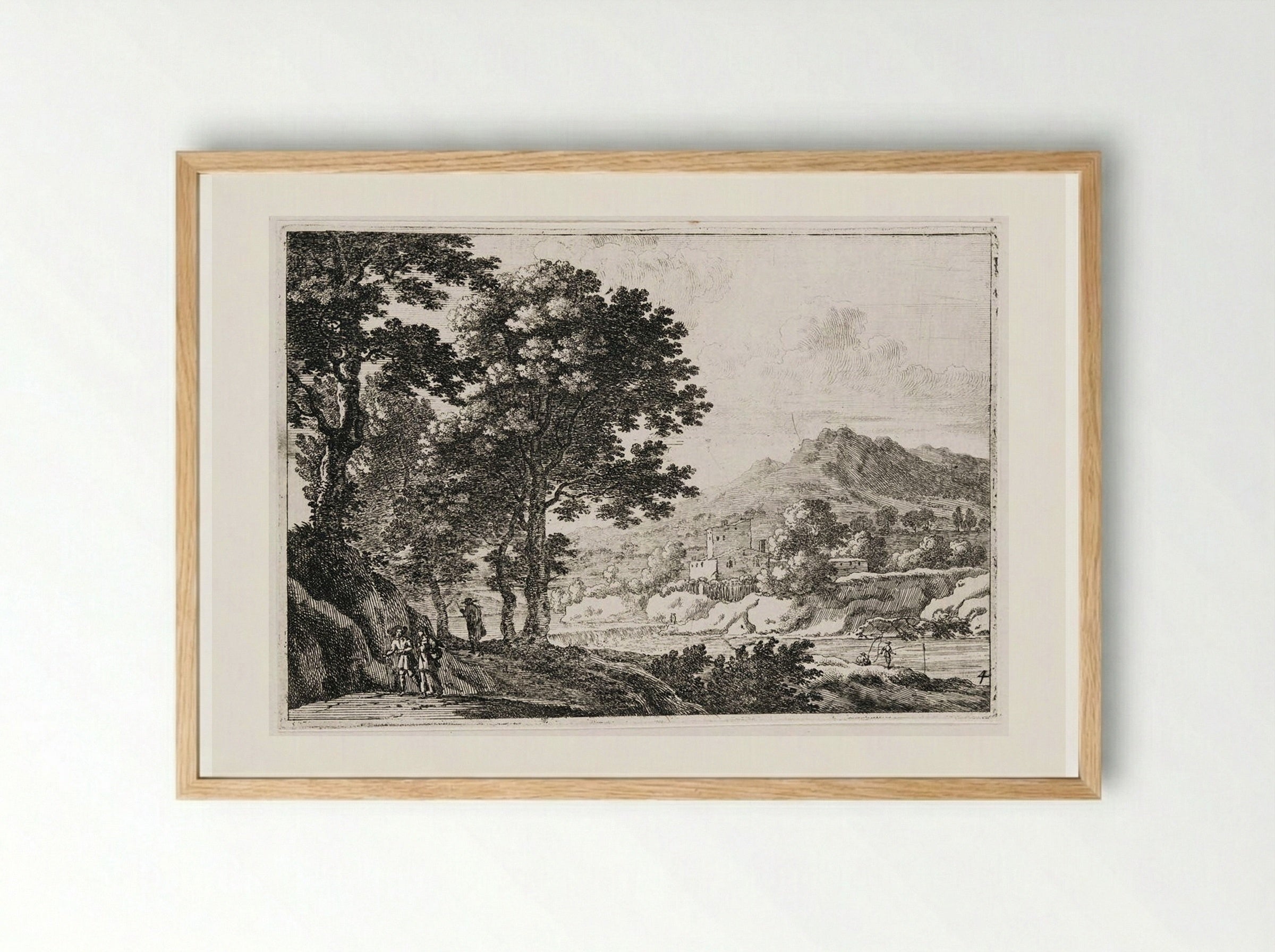 The Two Fishermen - Herman van Swanevelt - Framed Print Wood