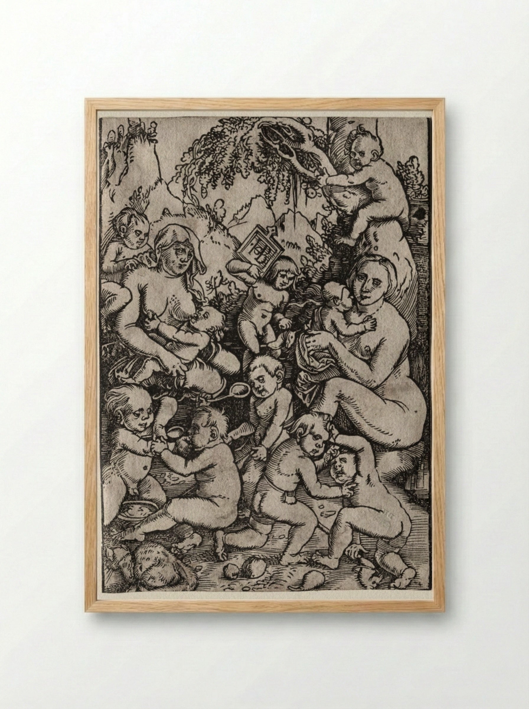 The Two Mothers - Hans Baldung - Framed Print Wood