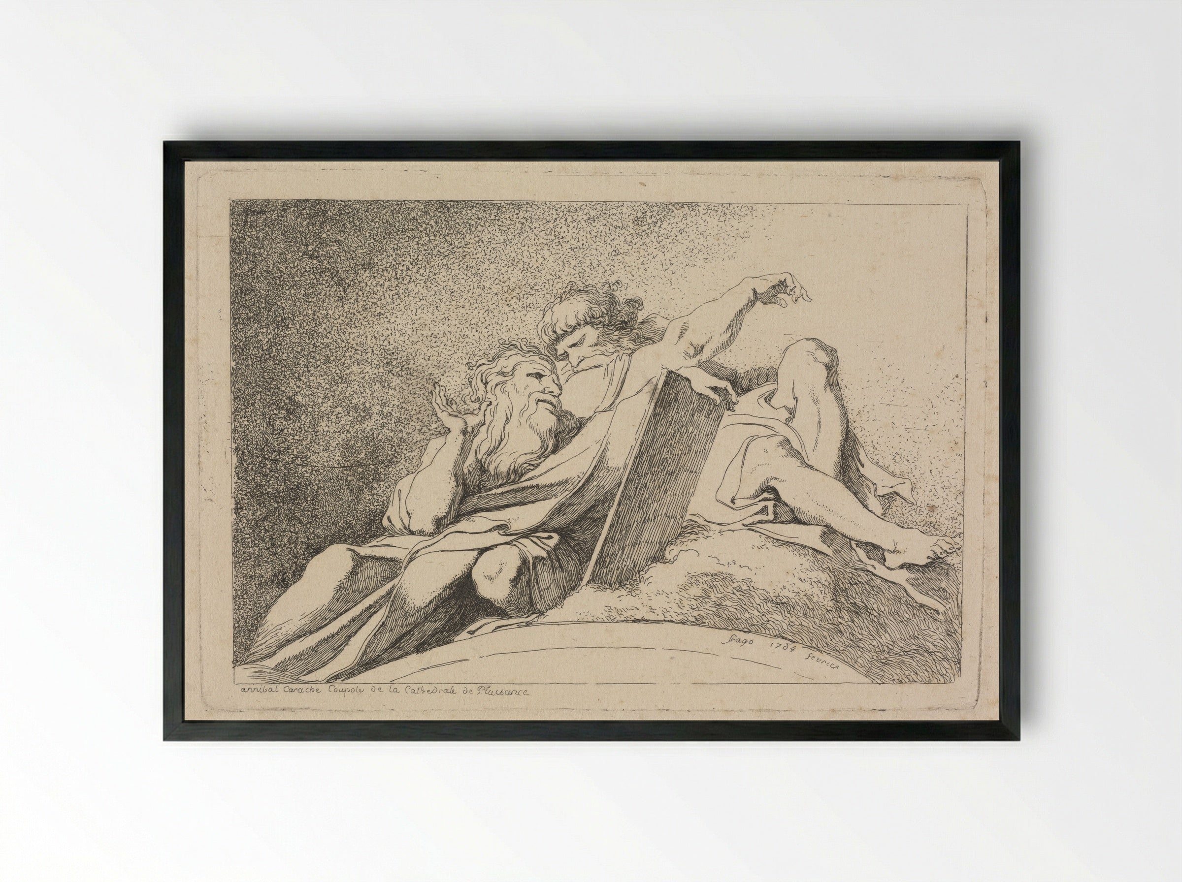 The Two Prophets - Jean-Honoré Fragonard - Framed Print Black