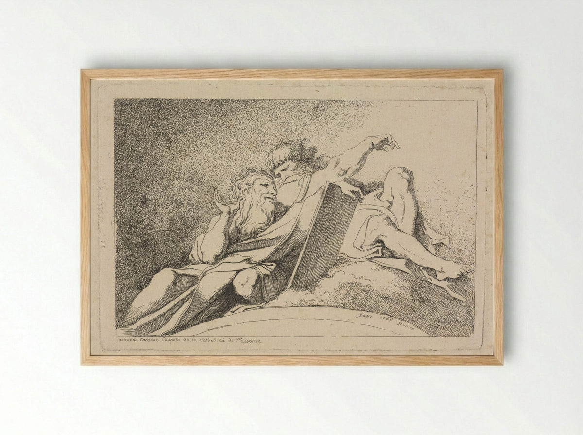 The Two Prophets - Jean-Honoré Fragonard - Framed Print Wood