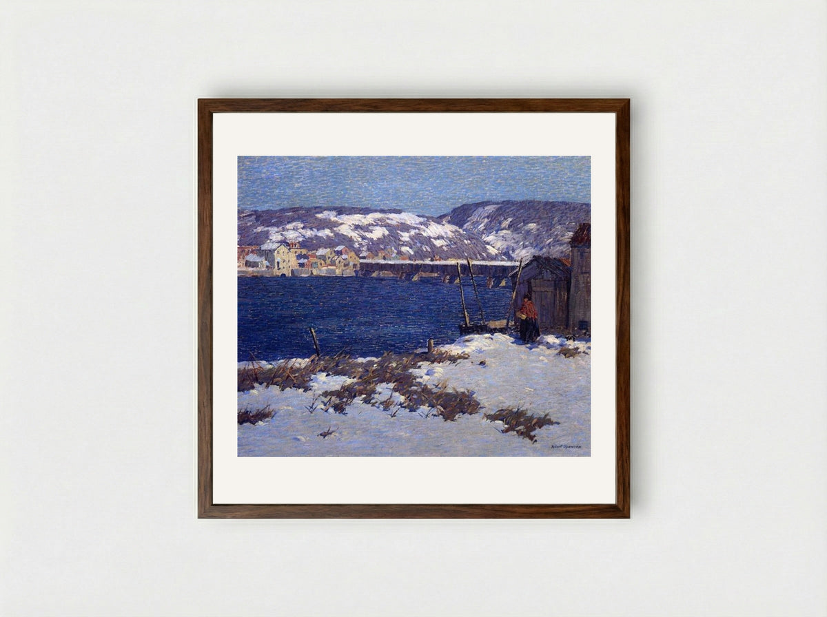 The Two Shores - Robert Spencer - Framed Print Dark Wood