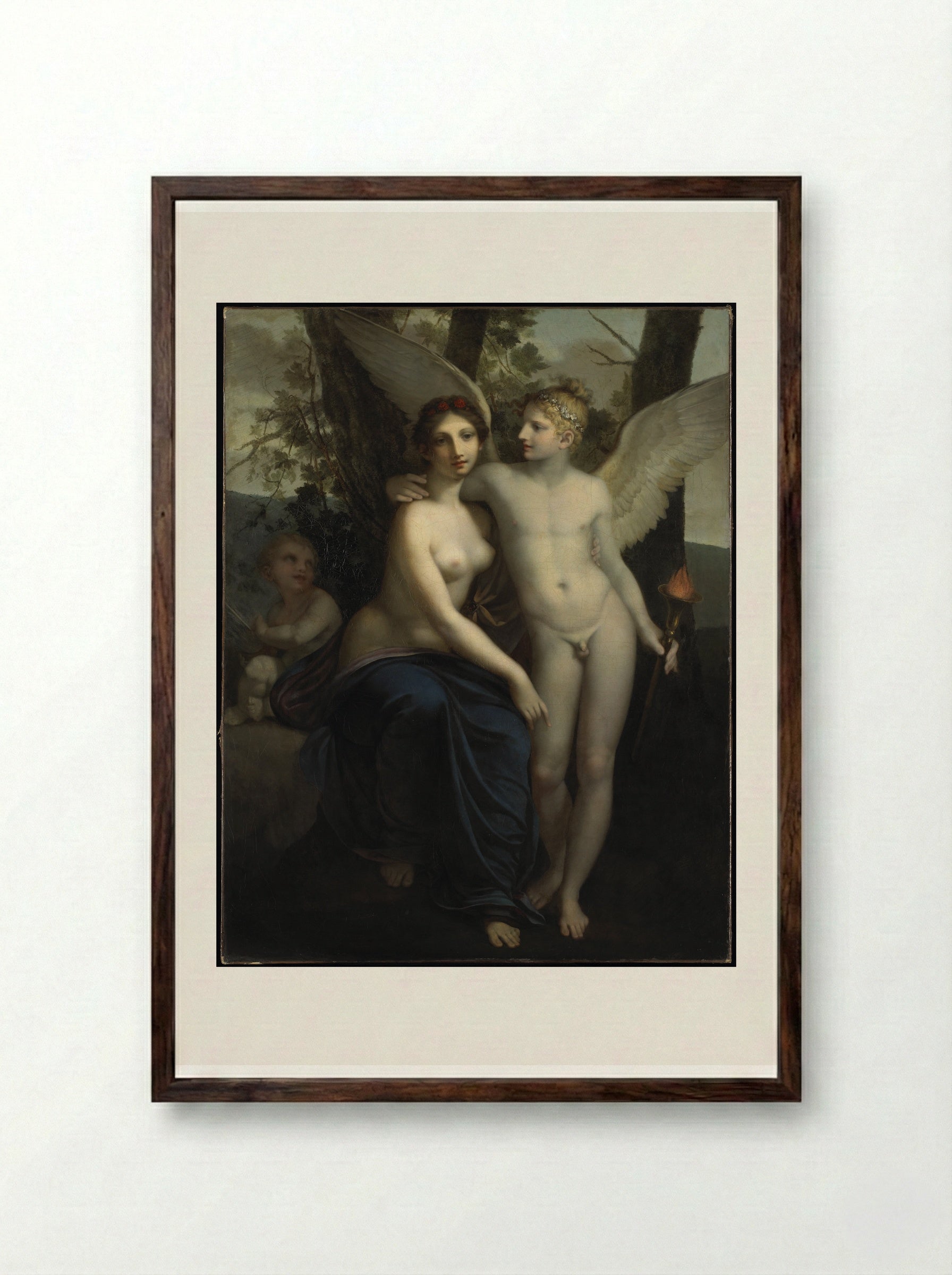 The Union of Love and Friendship - Pierre-Paul Prud'hon - Framed Print Dark Wood
